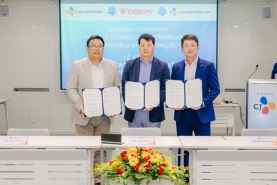 Công ty CJ OliveNetworks Vina và Công ty Thực phẩm Orion Vina hợp tác hướng tới phát triển bền vững Công ty CJ OliveNetworks Vina và Công ty Thực phẩm Orion Vina hợp tác hướng tới phát triển bền vững (PRNewsfoto/CJ Olivenetworks Vina)