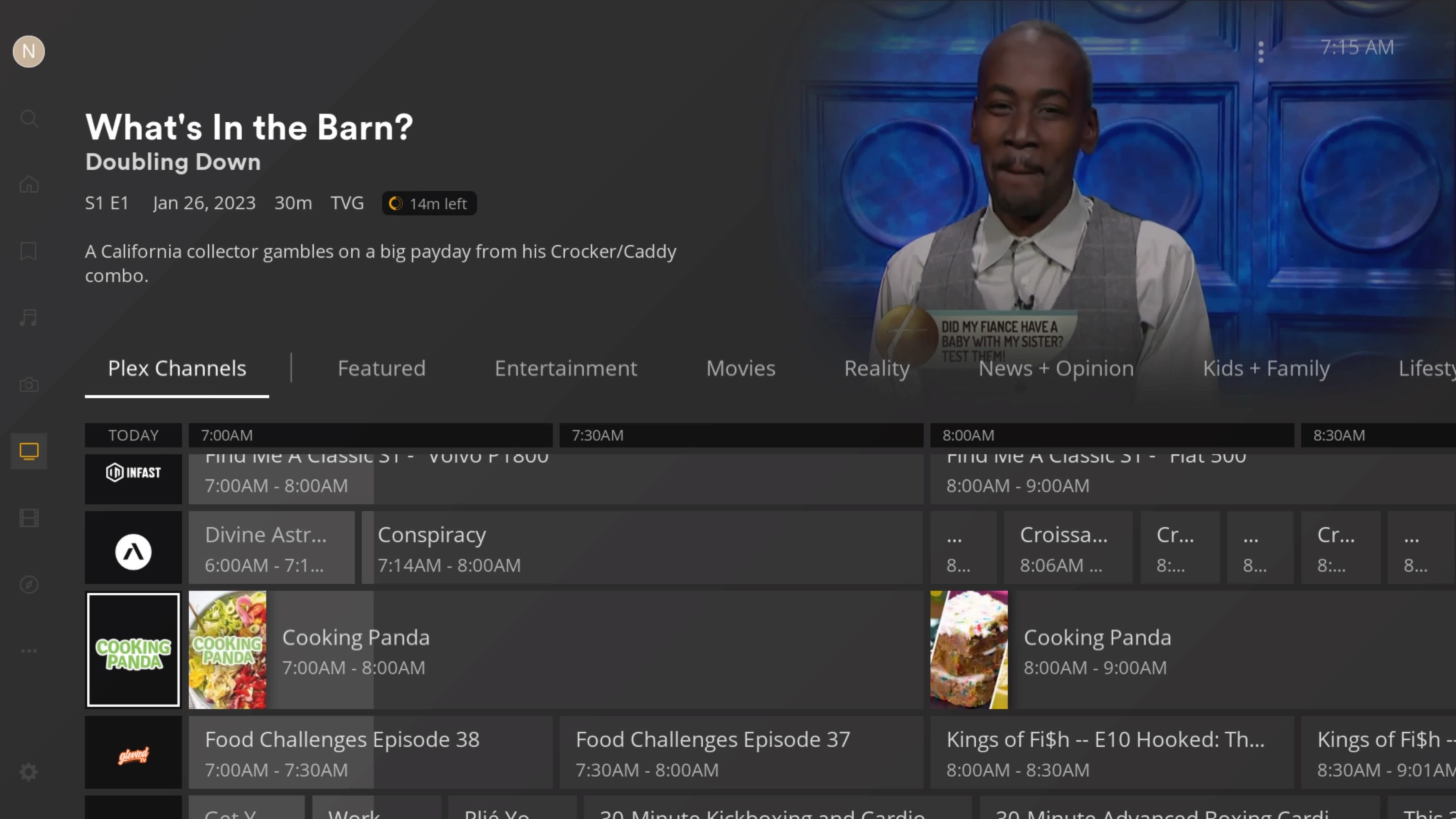 Các kênh truyền hình trực tiếp của Plex