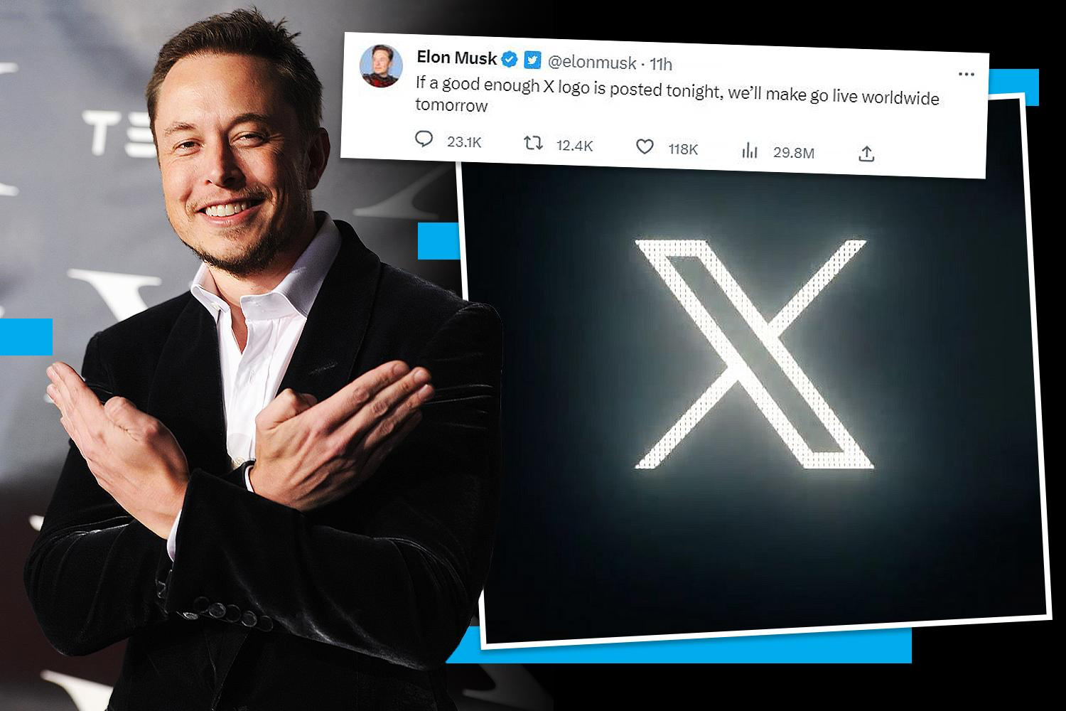 Elon Musk loại bỏ logo 'chim xanh' Twitter, thay bằng chữ X