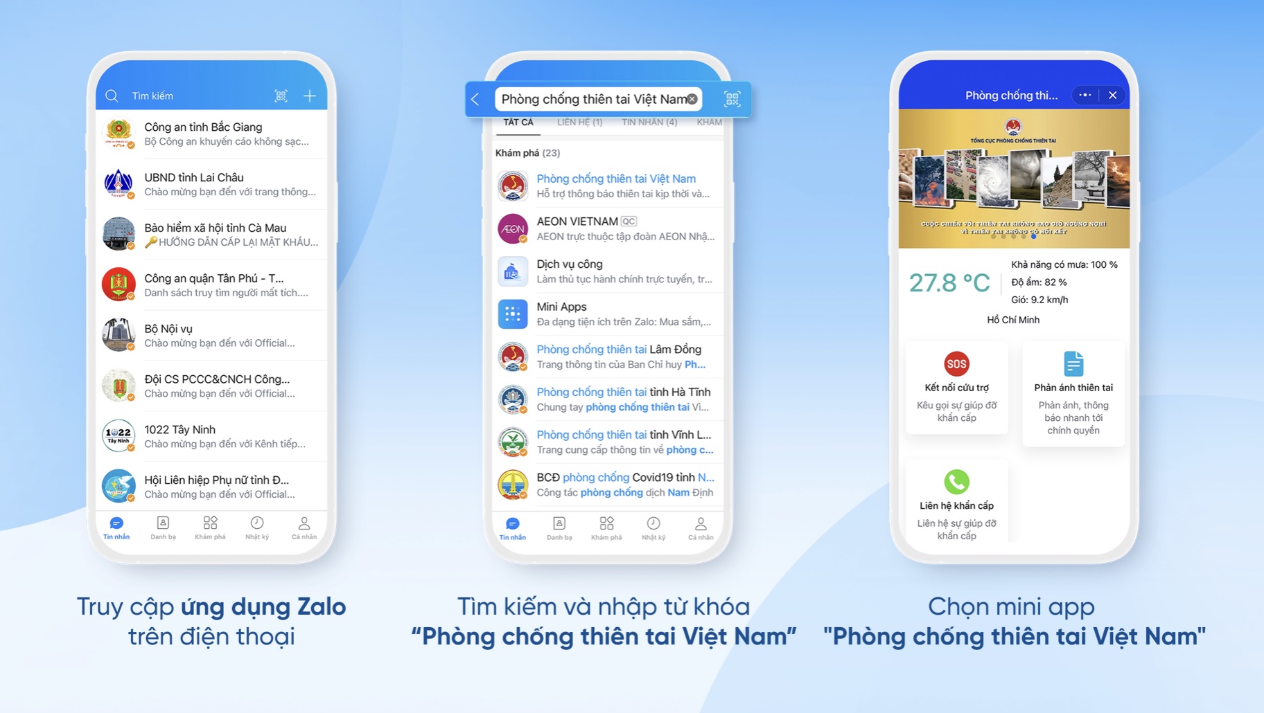 Ban chỉ đạo Quốc gia Phòng, chống thiên tai ra mắt Zalo mini app mùa mưa bão
