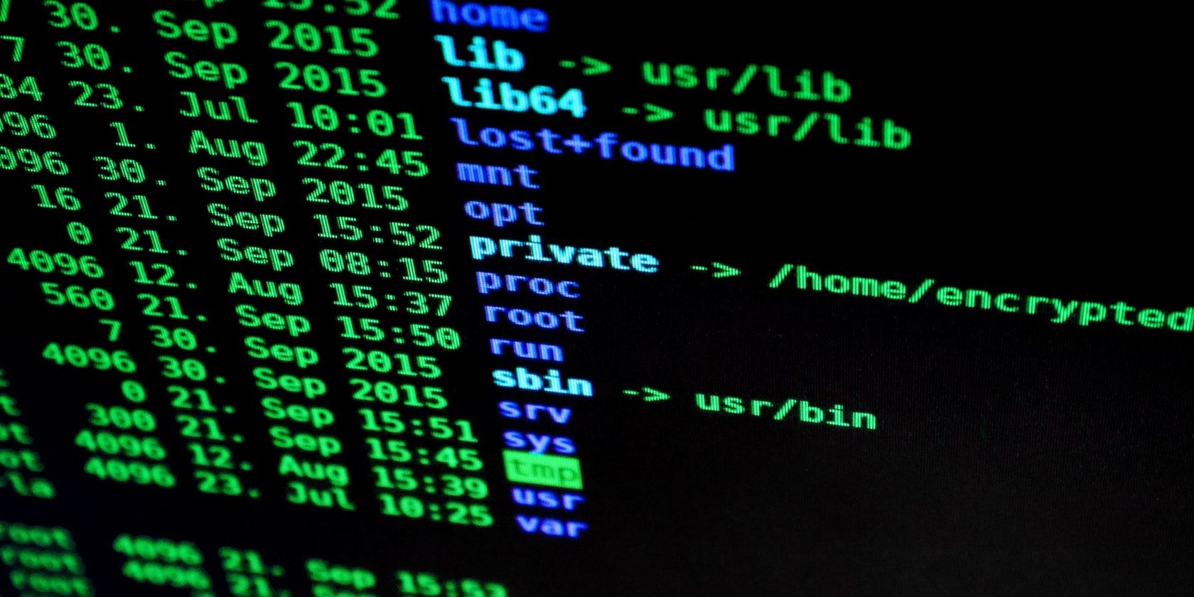 Linux ls directory listing