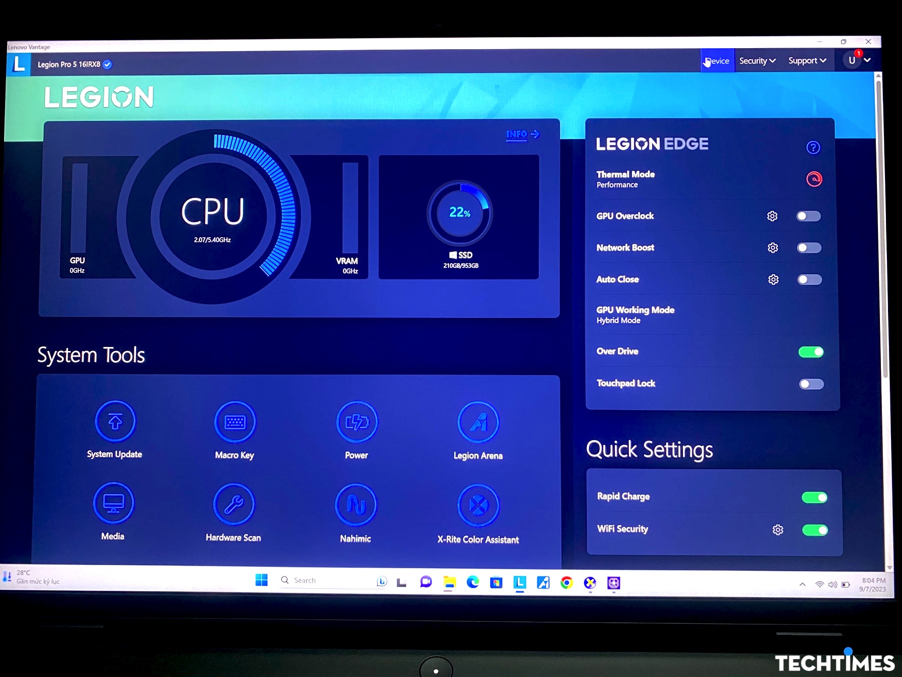 Lenovo Vantage khá hữu ích.