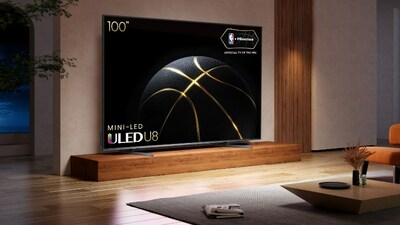 Tivi mini LED Hisense 100 inch U8K. (PRNewsfoto/Hisense) Tivi mini LED Hisense 100 inch U8K. (PRNewsfoto/Hisense)