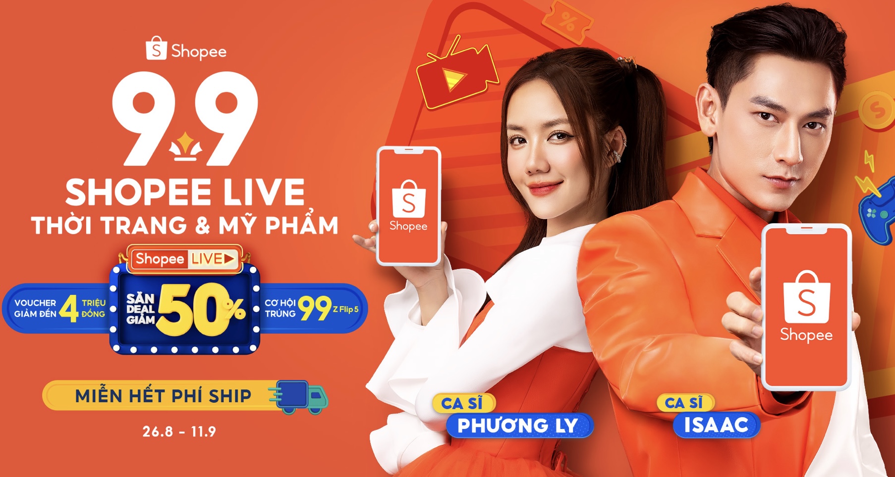 9.9 Shopee Live Thời Trang & Mỹ Phẩm quy tụ dàn sao đình đám