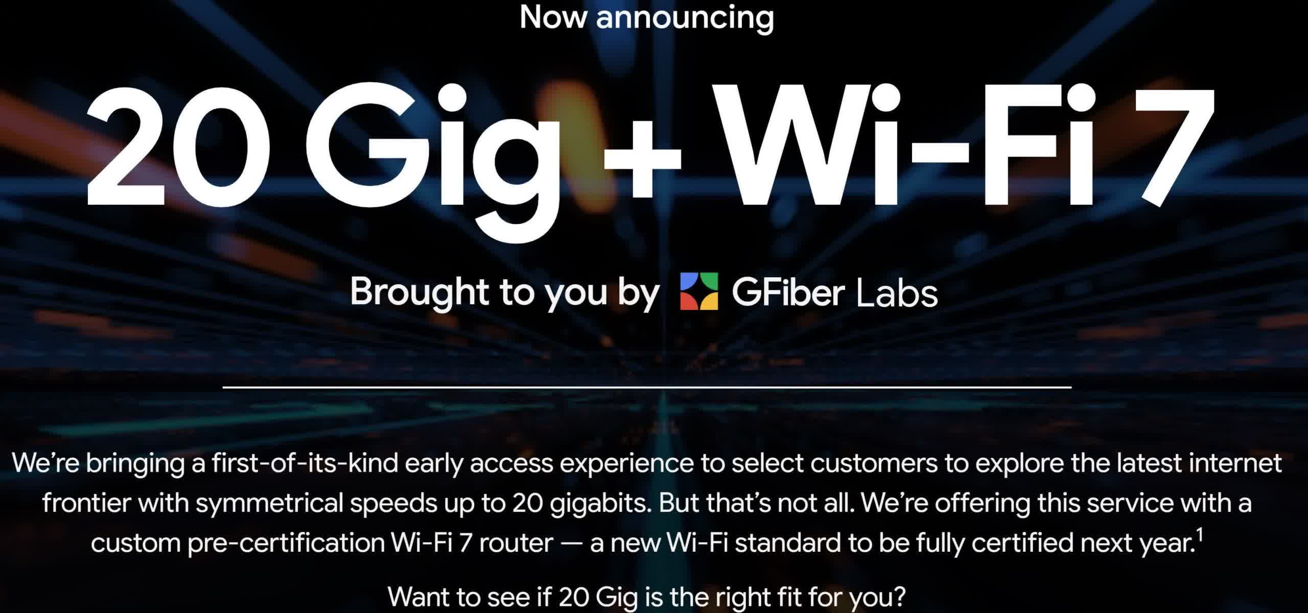 Google Fiber bắt đầu thử nghiệm Internet dân dụng 20 Gig với bộ định tuyến Wi-Fi 7