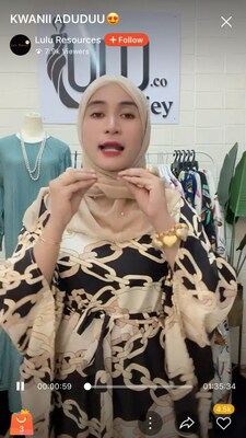 Lulu Waniey tại Shopee Live (PRNewsfoto/Shopee Malaysia)