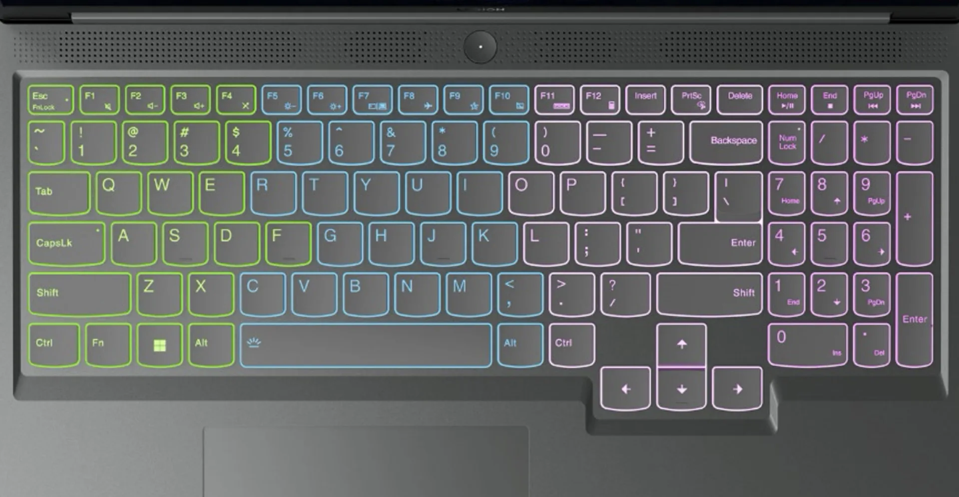 Bàn phím có đèn nền chiếu sáng RGB 4 vùng sử dụng khá thú vị vào ban đêm.