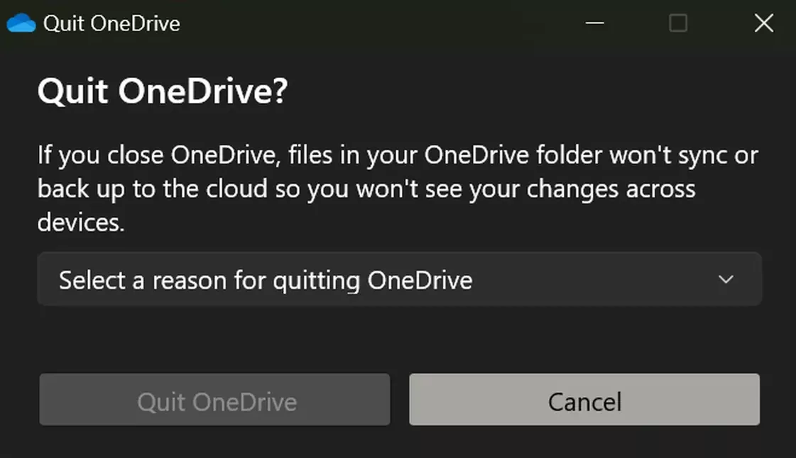 OneDrive users must justify why they are closing the app before exiting (Updated)