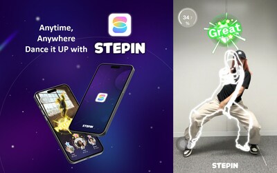 Công nghệ AI theo dõi chuyển động thời gian thực của STEPIN theo dõi và chấm điểm các động tác nhảy chỉ bằng điện thoại thông minh.
