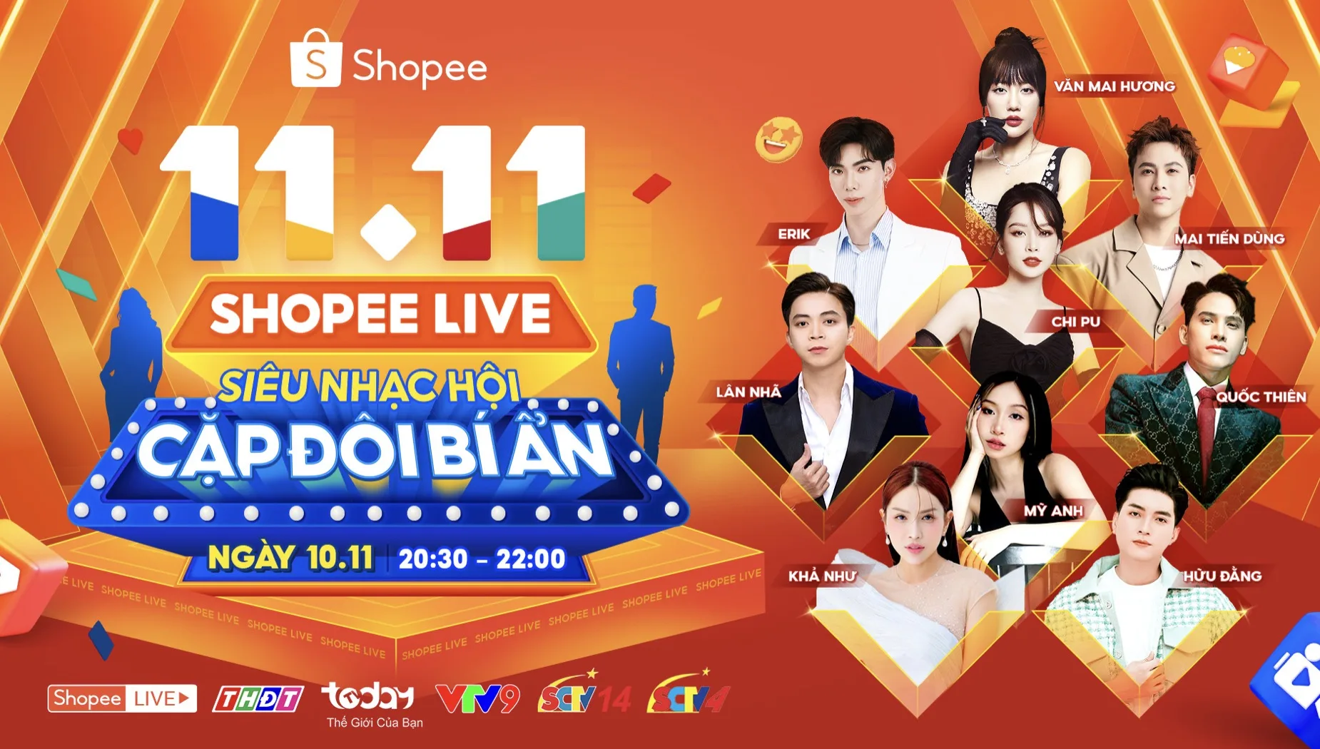 Hành trình 11 ngày xem livestream cùng nhiều người nổi tiếng và khách mời được yêu thích mang đến cho người dùng vô vàn khoảnh khắc giải trí cùng cơ hội săn được sản phẩm chính hãng giảm 50% duy nhất trên Shopee Live.