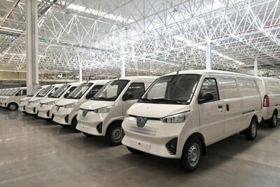 Trong ảnh là xe hậu cần năng lượng mới mà Tập đoàn ô tô Quảng Tây chuẩn bị xuất khẩu ra nước ngoài. Ảnh chụp bởi Lin Xin Trong ảnh là xe hậu cần năng lượng mới mà Tập đoàn ô tô Quảng Tây chuẩn bị xuất khẩu ra nước ngoài. Ảnh chụp bởi Lin Xin