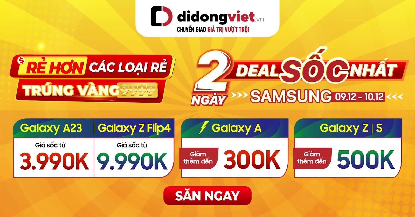 Chương trình “Deal sốc Samsung” diễn ra từ 09/12 - 10/12
