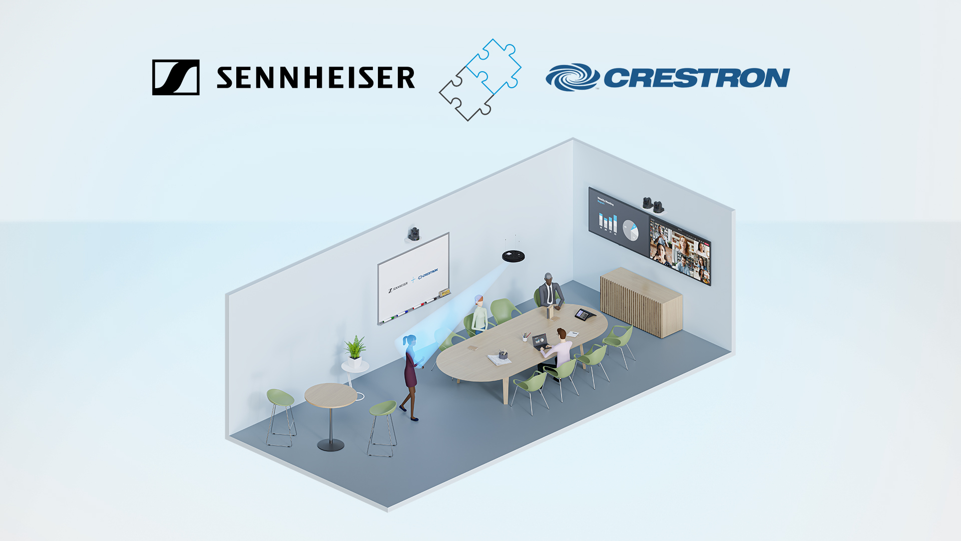Crestron Automate VX tich hop giai phap moi vao micro TechTimes.vn Crestron Automate VX tích hợp giải pháp mới vào micro gắn trần phòng họp của Senheiser
