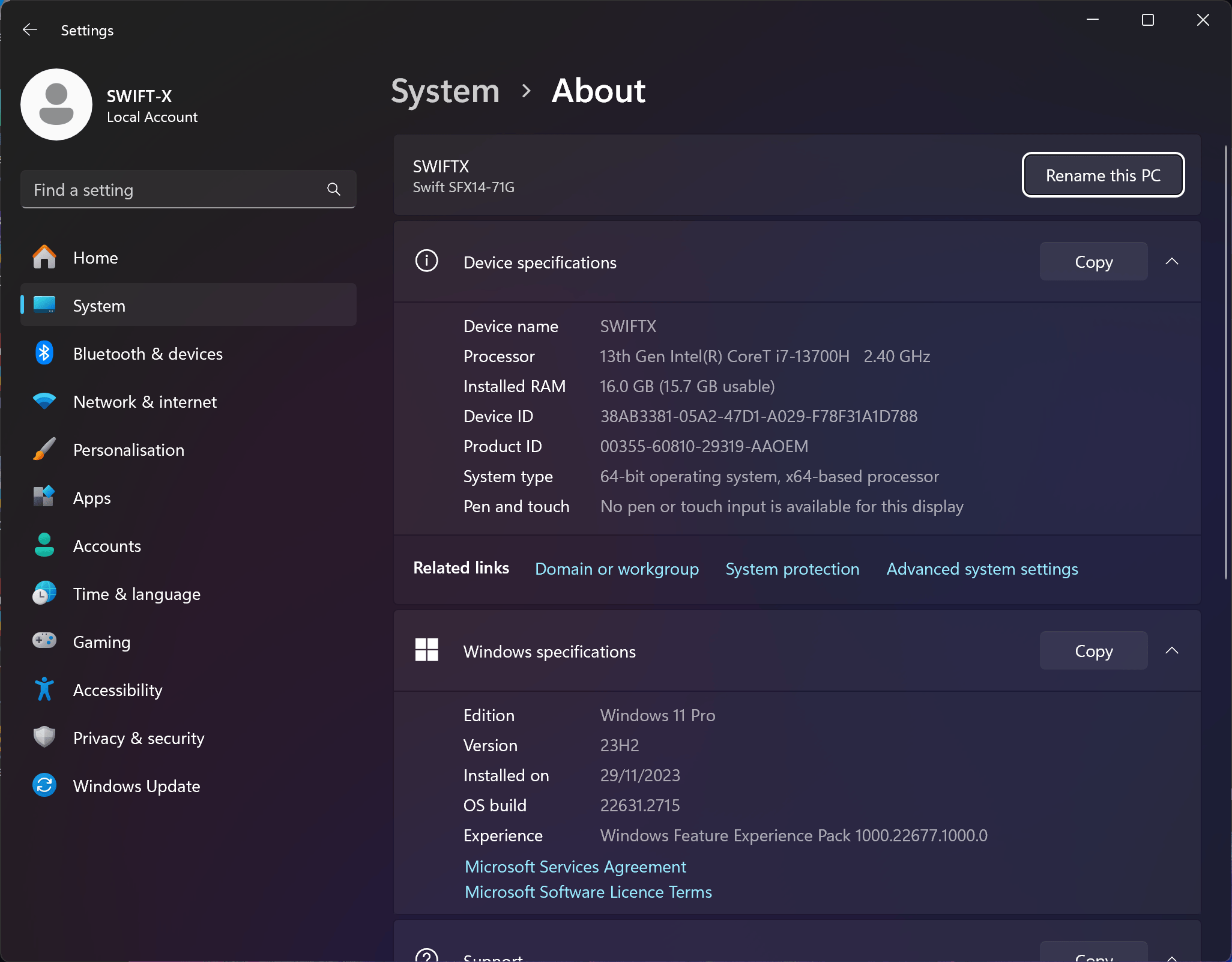 Phiên bản TechTimes thử nghiệm có cấu hình là CPU Intel Core i7-13700H, đồ hoạ NVIDIA GeForce RTX 3050, RAM 16GB và 1TB bộ nhớ lưu trữ.