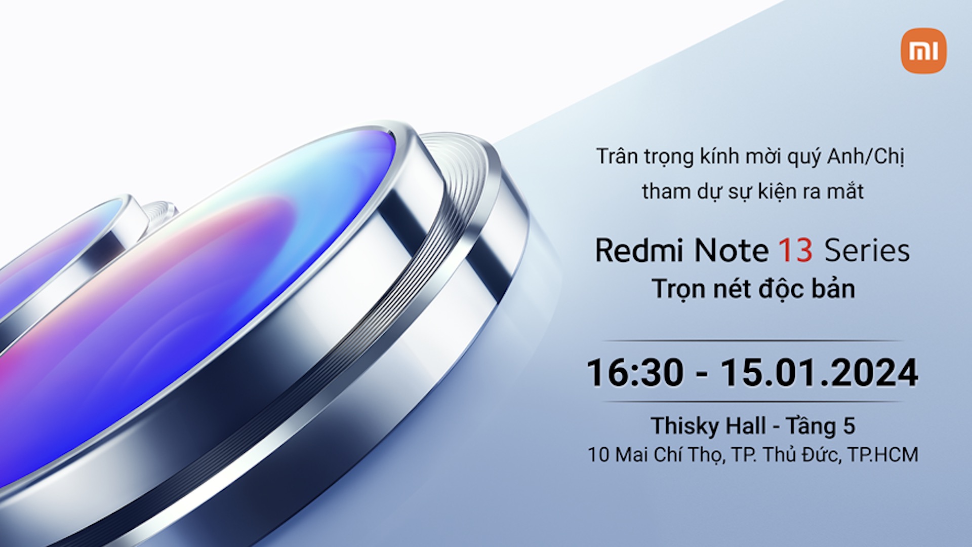 Thư mời ra mắt Redmi Note 13 Series tại thị trường Việt Nam.