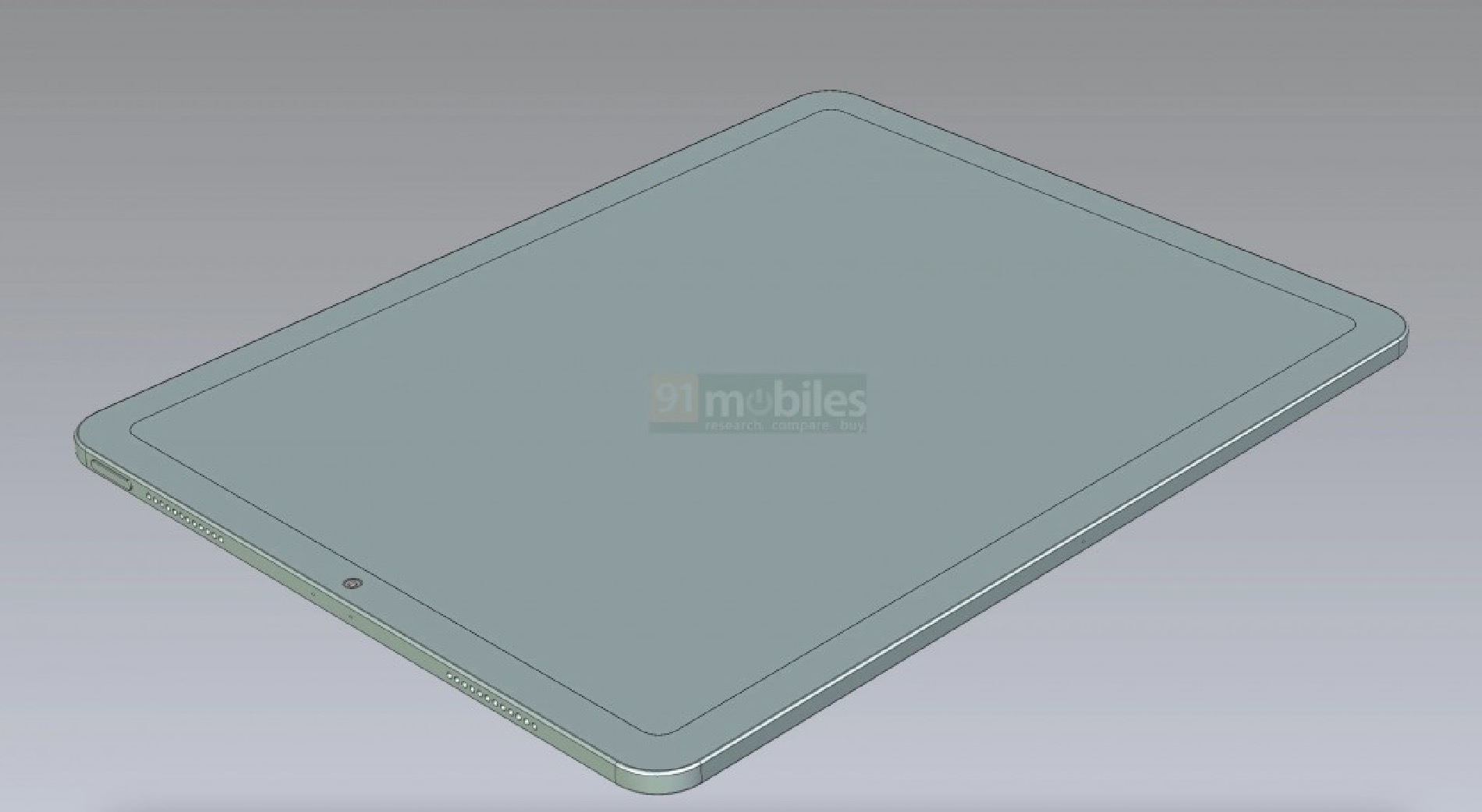 Bản thiết kế CAD của iPad Air 12,9 inch. Nguồn: 91mobiles.
