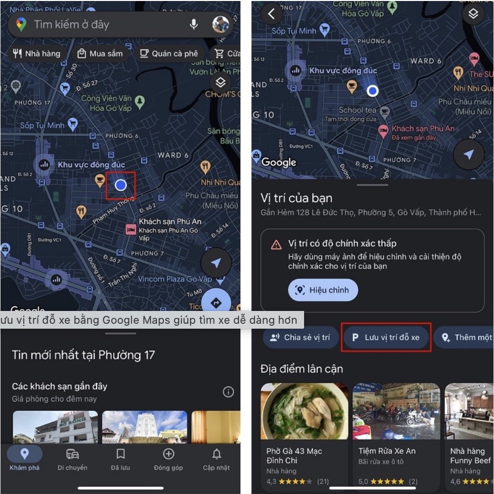 Image 74 techtimes. Vn dùng google maps để lưu lại vị trí đỗ xe