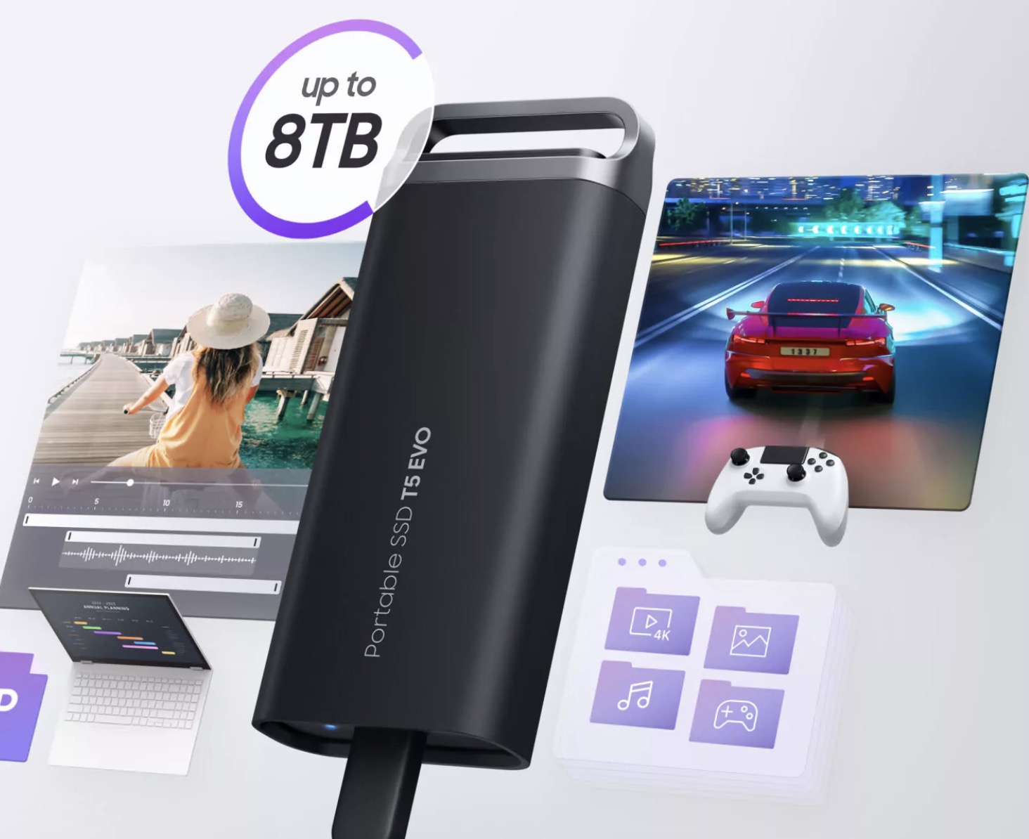 Samsung ra mắt ổ cứng di động SSD T5 EVO dung lượng 8TB