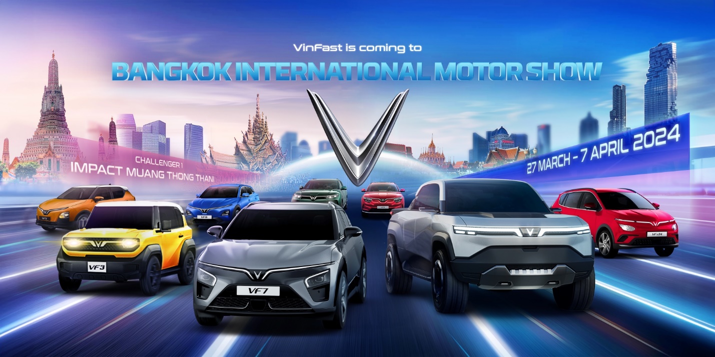 VinFast Auto sẽ tham gia Triển lãm Ô tô Quốc tế Bangkok lần thứ 45 (BIMS 2024) và ra mắt tại Thái Lan TechTimes Vietnam Caption