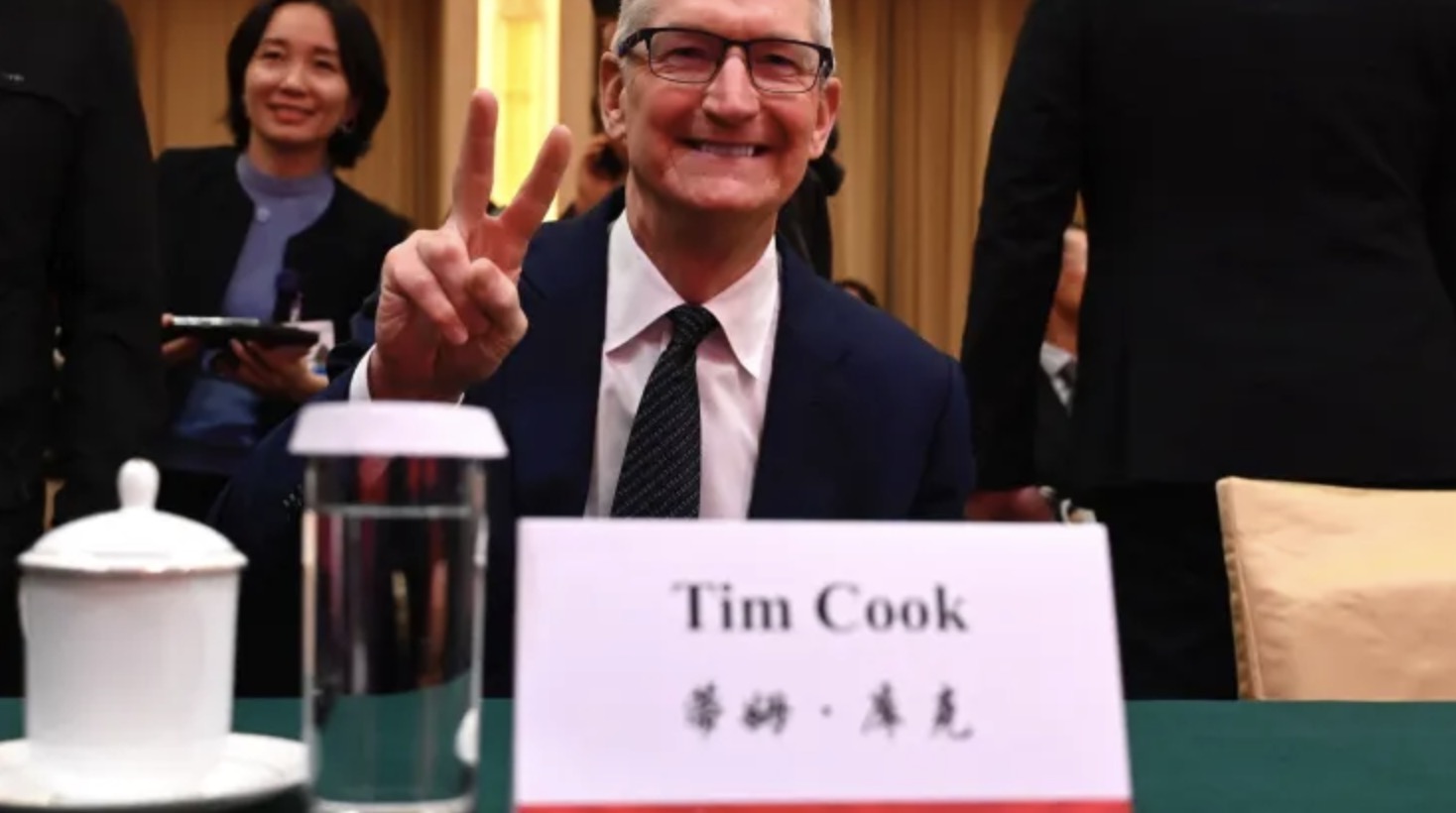 Giám đốc điều hành Apple Tim Cook tham dự Diễn đàn Phát triển Trung Quốc tại Bắc Kinh vào ngày 24 tháng 3 năm 2024. Ảnh: Pedro Pardo | AFP | Getty Images.