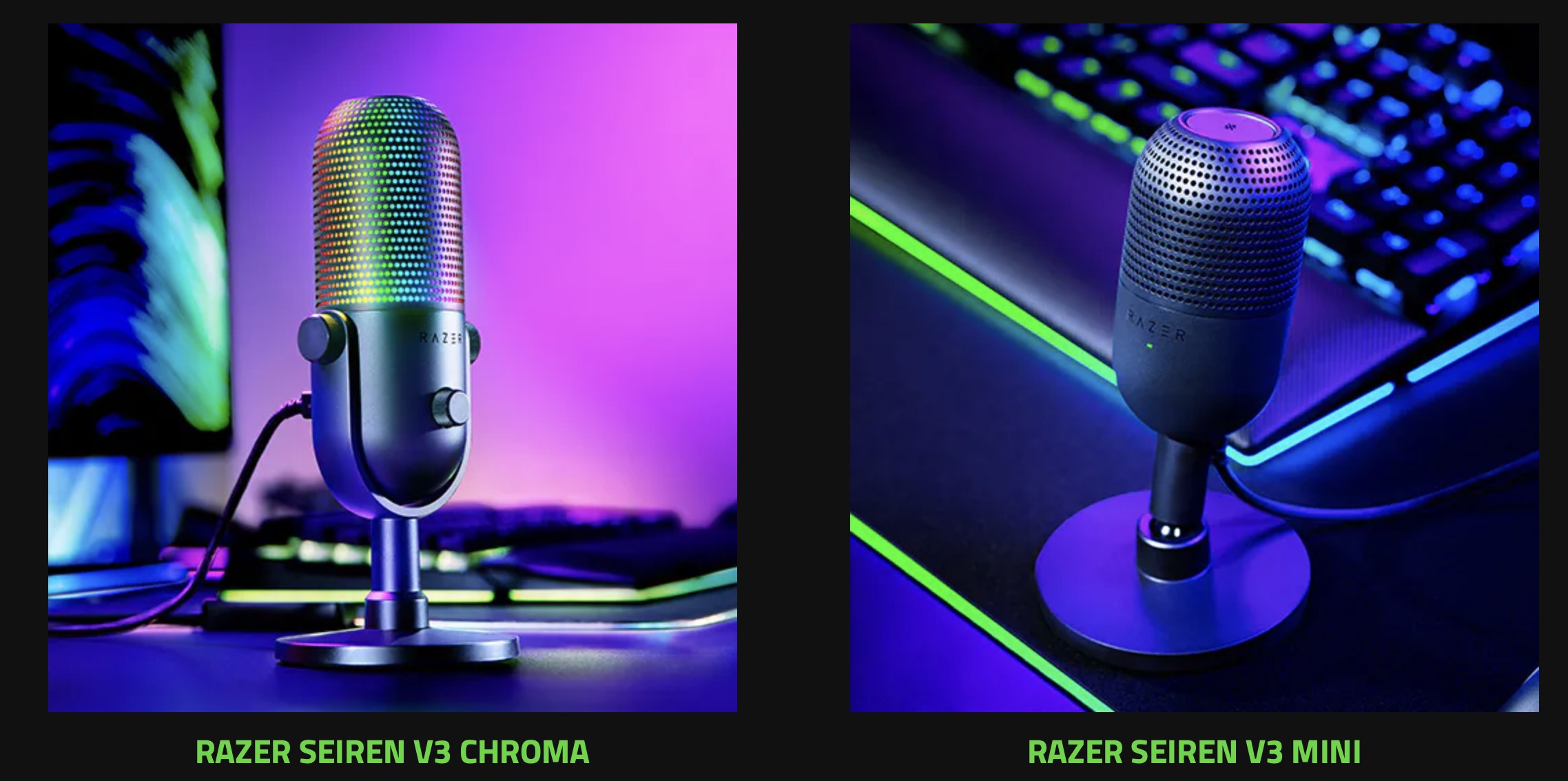 Razer Seiren V3 Chroma và Seiren V3 Mini ra mắt tại Việt Nam