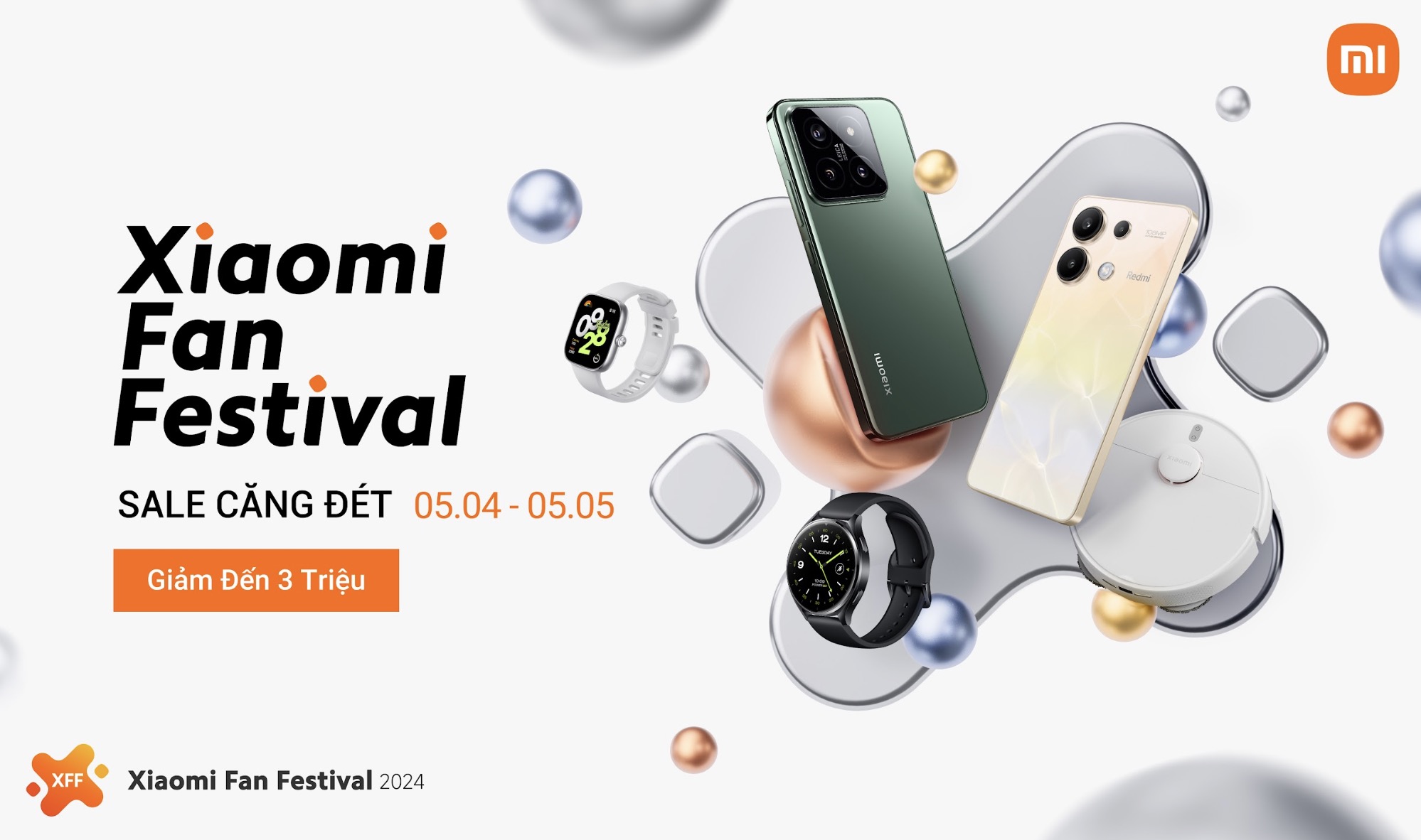 Xiaomi Fan Festival năm 2024 với chủ đề “Sale Căng Đét” là sự kiện thường niên diễn ra vào ngày kỷ niệm thành lập công ty (6/4).