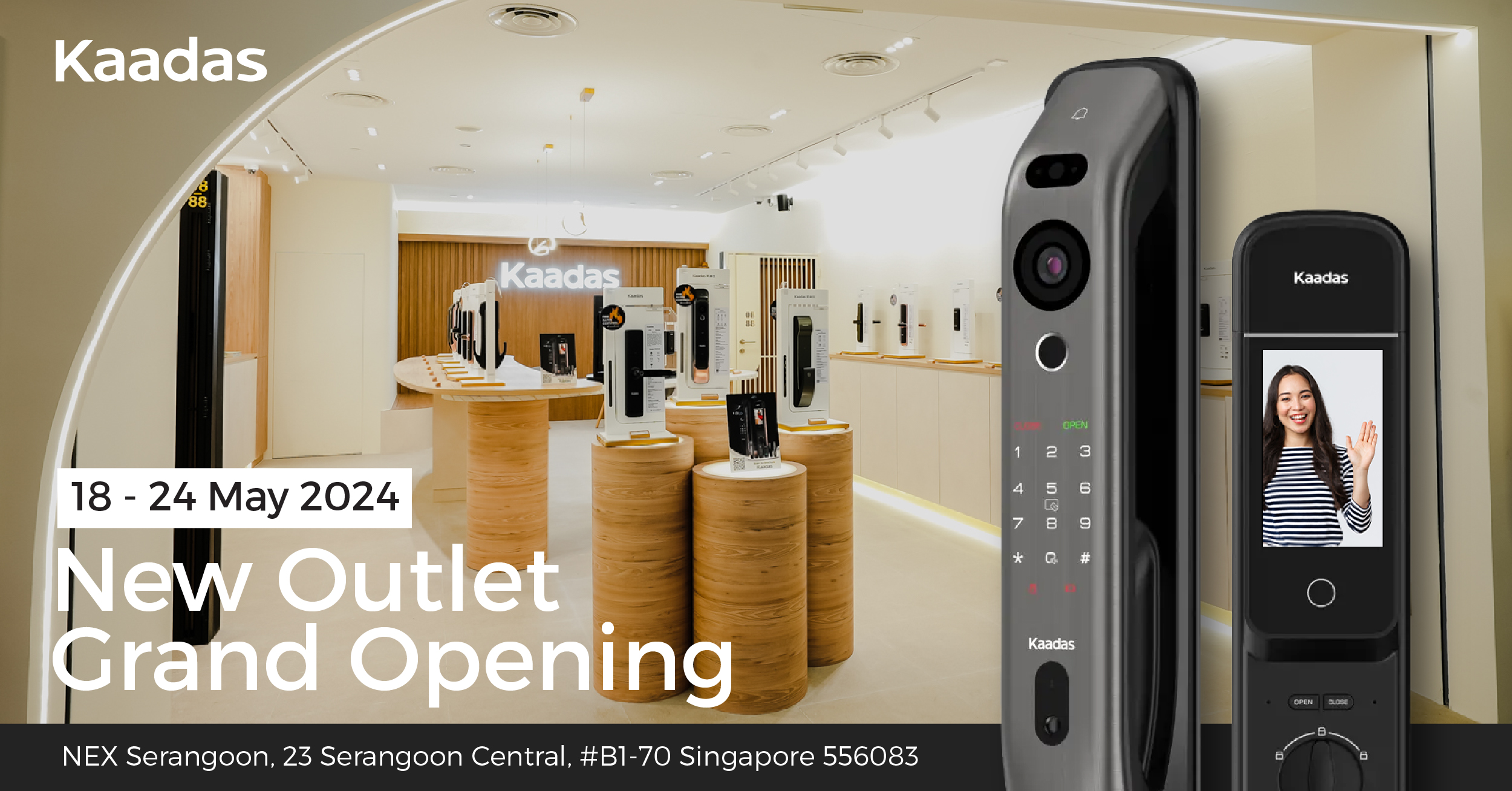 Kaadas-công ty sản xuất khóa thông minh hàng đầu thế giới mở cửa hàng bán lẻ đầu tiên ở Singapore TechTimes Vietnam Kaadas Serangoon NEX Grand Opening 18 - 24 May 2024