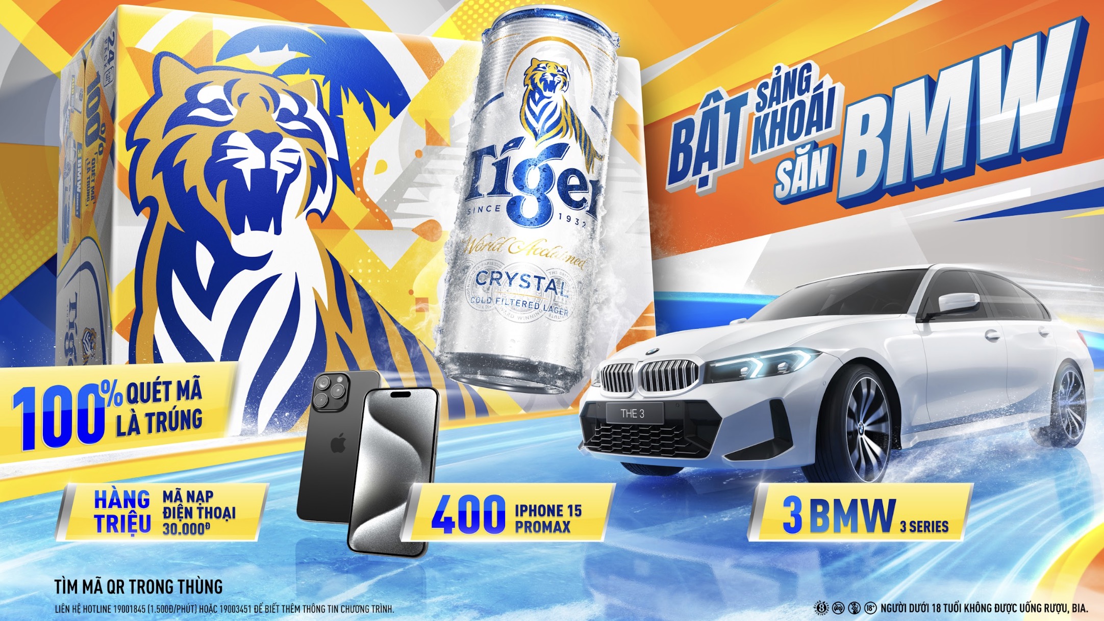 Tiger Crystal tung khuyến mãi 'Bật Sảng Khoái, Săn BMW'