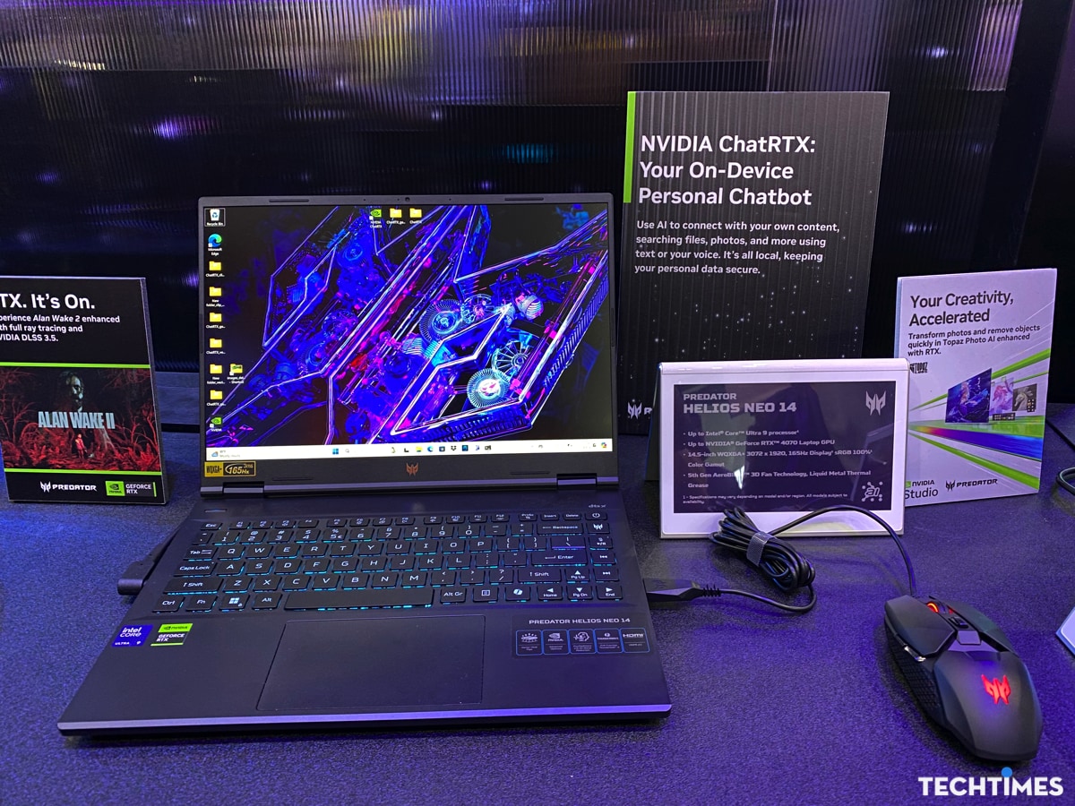 Helios Neo 14 - Một mẫu laptop có thiết kế ấn tượng tại sự kiện.