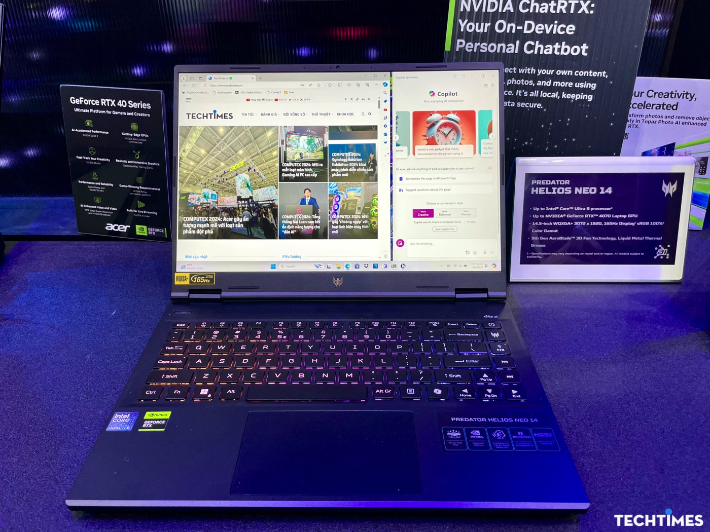 COMPUTEX 2024: Đánh giá nhanh laptop gaming Acer Predator Helios Neo 14 TechTimes Vietnam COMPUTEX 2024: Cận cảnh laptop gaming Predator Helios Neo 14