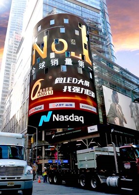 Qiangli Jucai ruc sang tren man hinh Nasdaq tai Quang TechTimes Vietnam Qiangli Jucai rực sáng trên màn hình Nasdaq tại Quảng trường Thời đại, khẳng định thứ hạng doanh số số 1 toàn cầu trên thị trường đèn LED