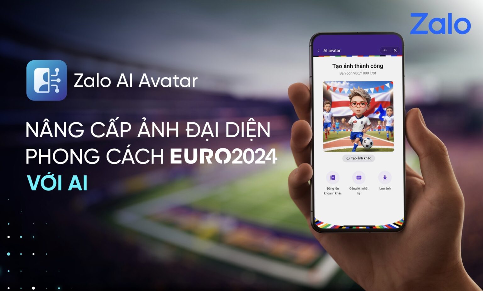 Tạo avatar phong cách EURO bằng AI trên Zalo