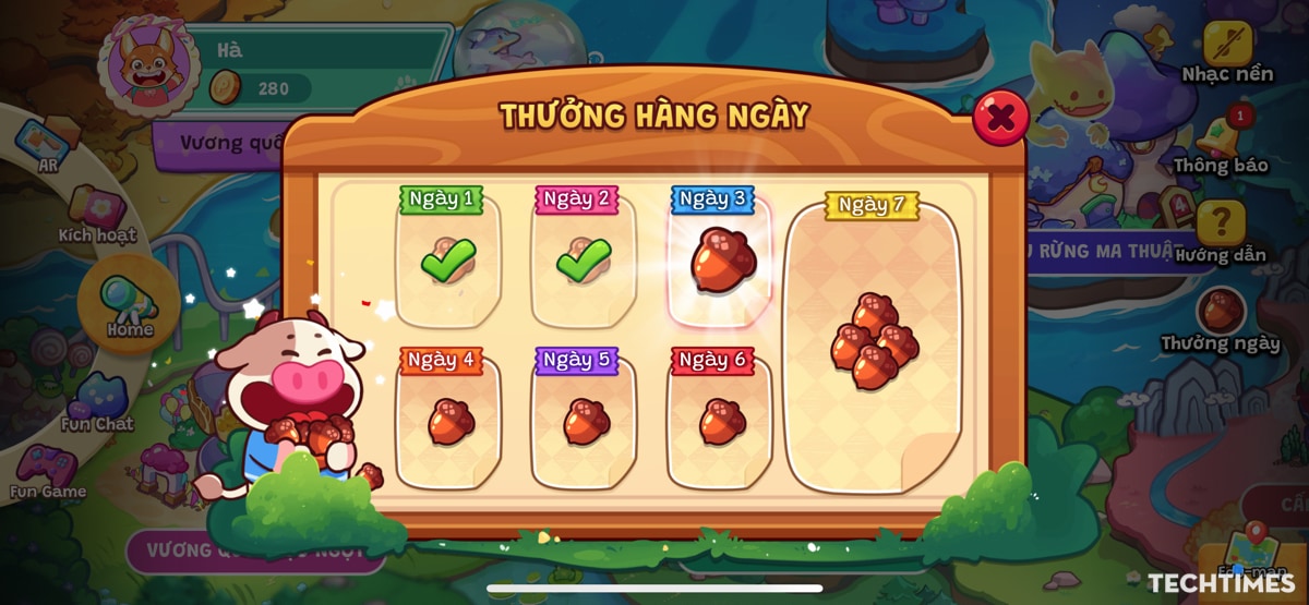 Ứng dụng cũng có các phần thưởng để kích thích và khuyến khích học sinh chăm chỉ luyện tập hơn.