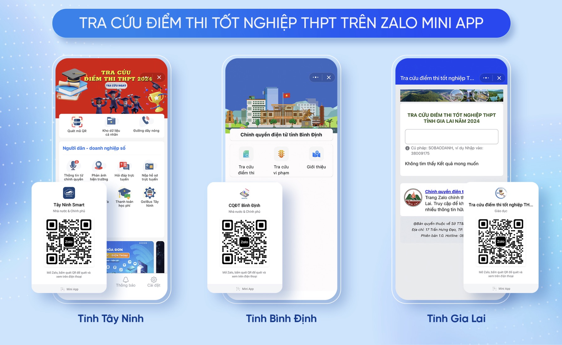 Nhiều tỉnh thành công bố điểm thi tốt nghiệp THPT 2024 trên Zalo