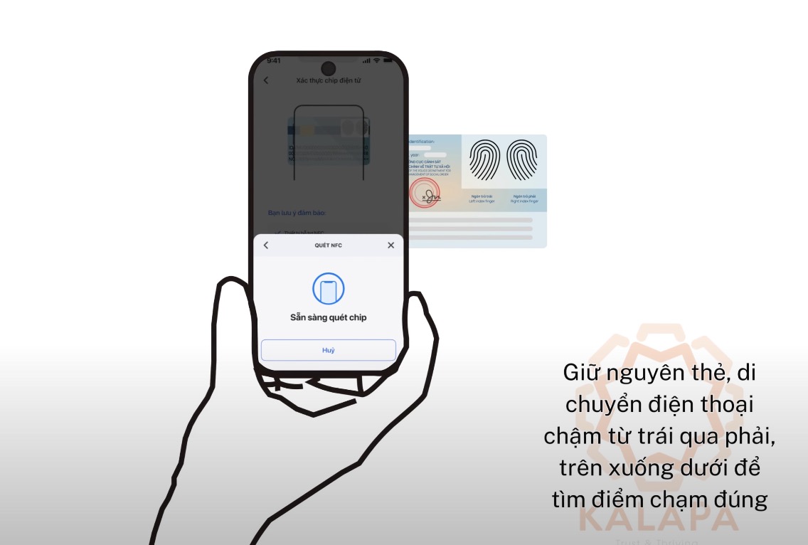 Kalapa ra mắt web hướng dẫn xác thực qua chip NFC
