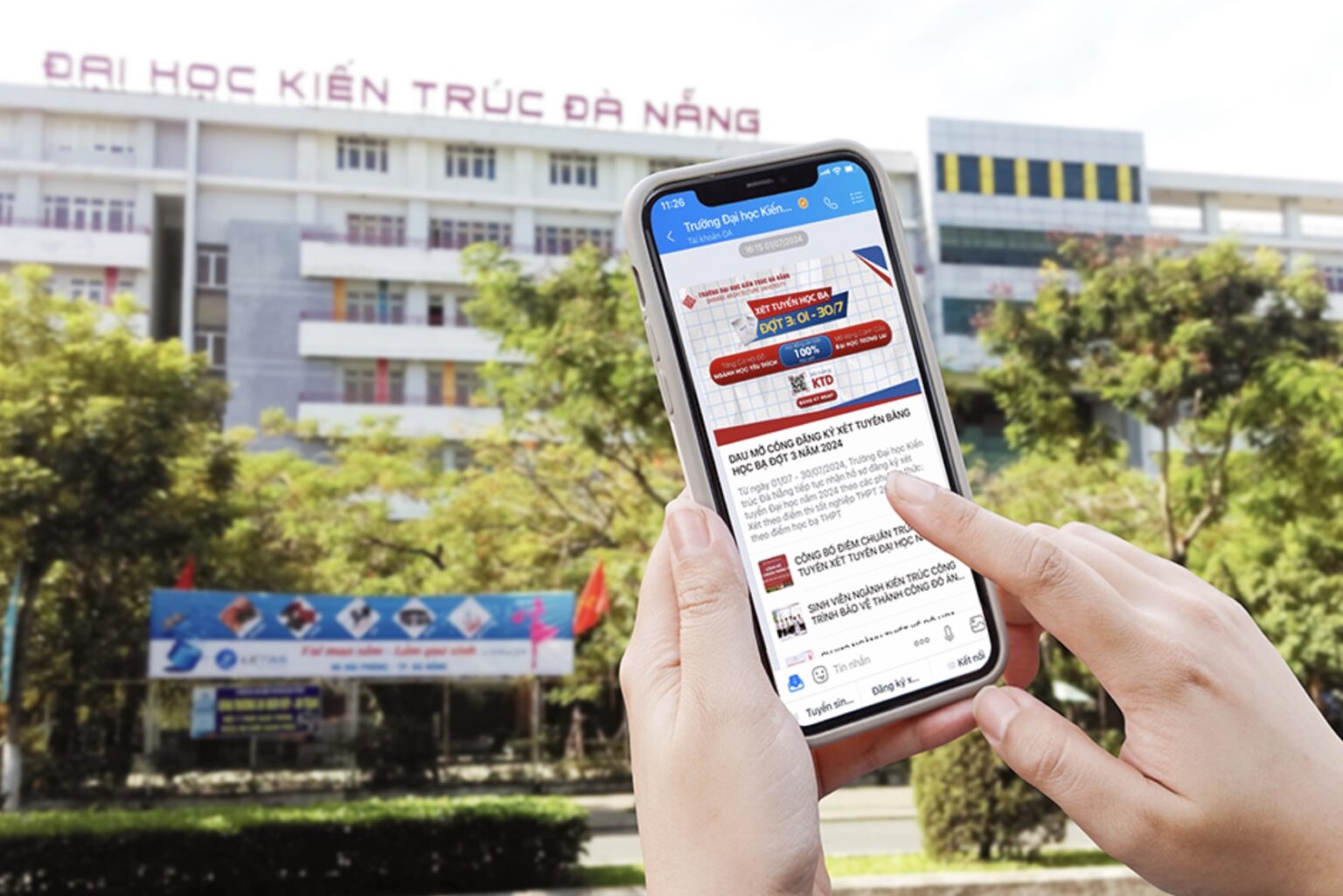 Đại học Kiến trúc Đà Nẵng công bố điểm chuẩn xét tuyển học bạ thông qua Zalo