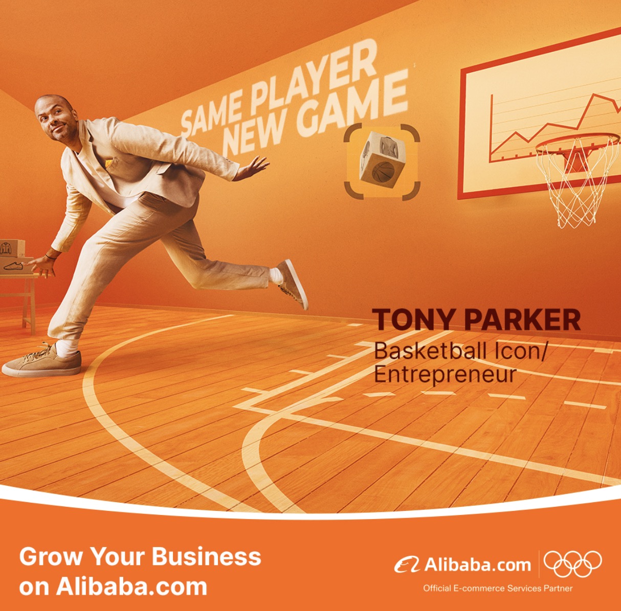 Alibaba.com chọn Tony Parker sẽ là Đại sứ Toàn cầu của “Same Player, New Game”