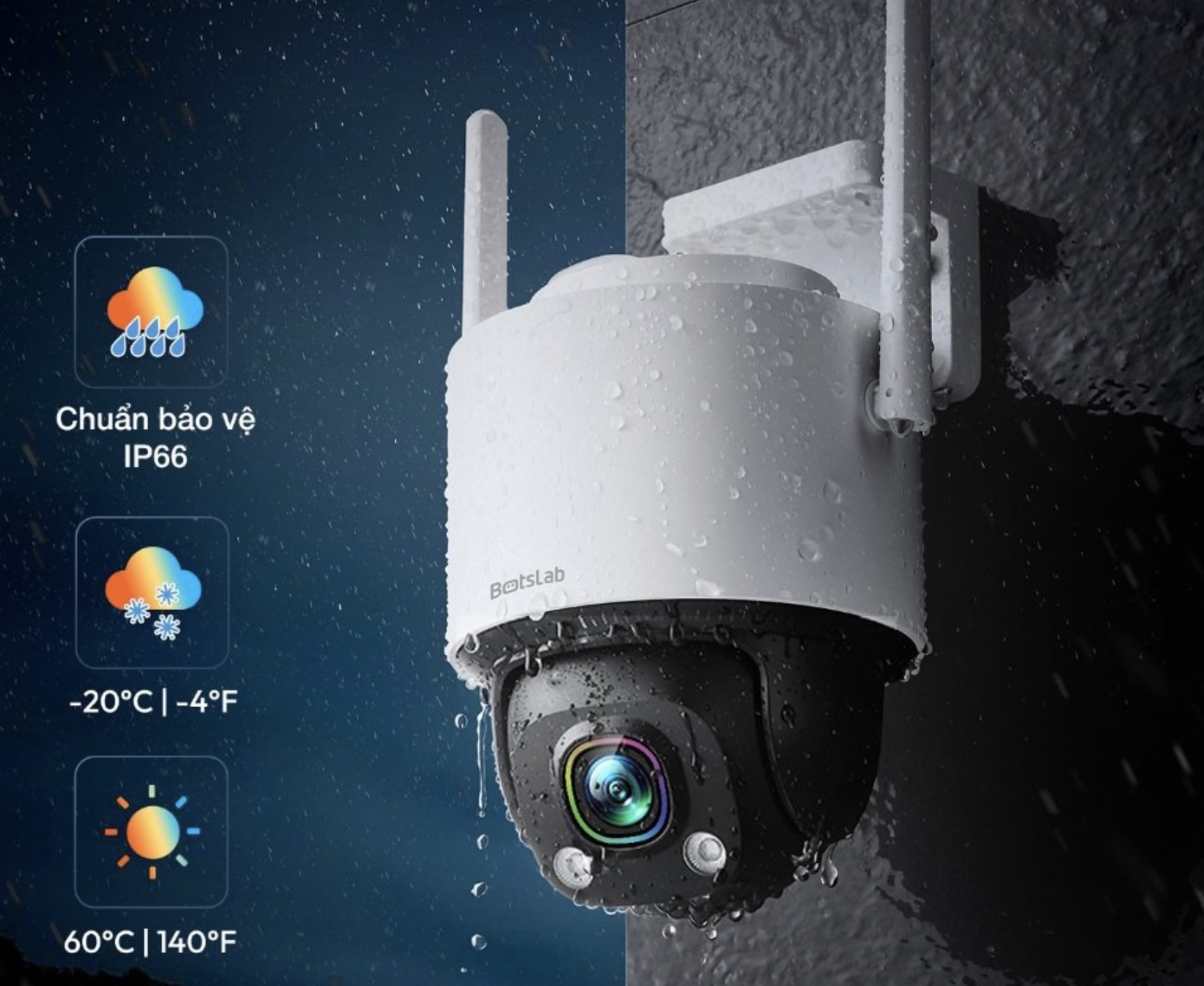 Đánh giá chi tiết Camera Wi-Fi ngoài trời 360 Botslab W317 ColorS AI Night Cam