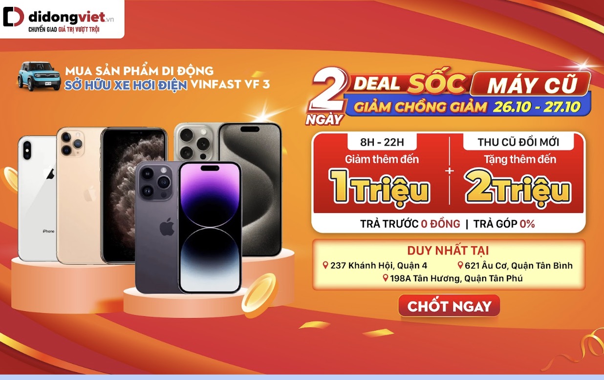 Top iPhone Pro Max cũ giá tốt, ưu đãi đặc biệt tại Di Động Việt, từ 8,59 triệu đồng TechTimes Vietnam Top iPhone Pro Max cũ giá tốt, ưu đãi đặc biệt tại Di Động Việt, từ 8,59 triệu đồng