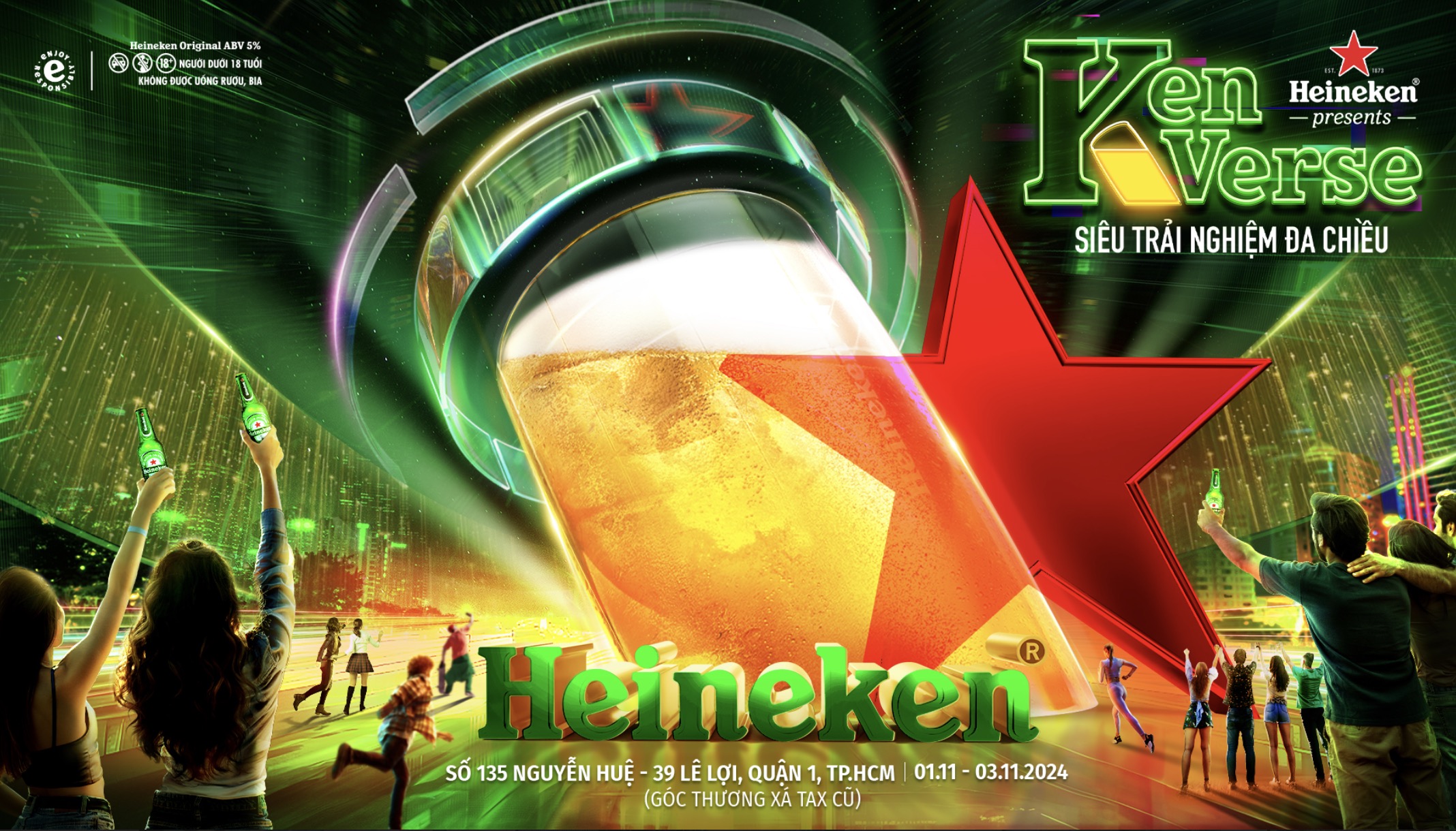 Heineken tổ chức “Siêu Trải Nghiệm Đa Chiều KenVerse” tại phố đi bộ Nguyễn Huệ