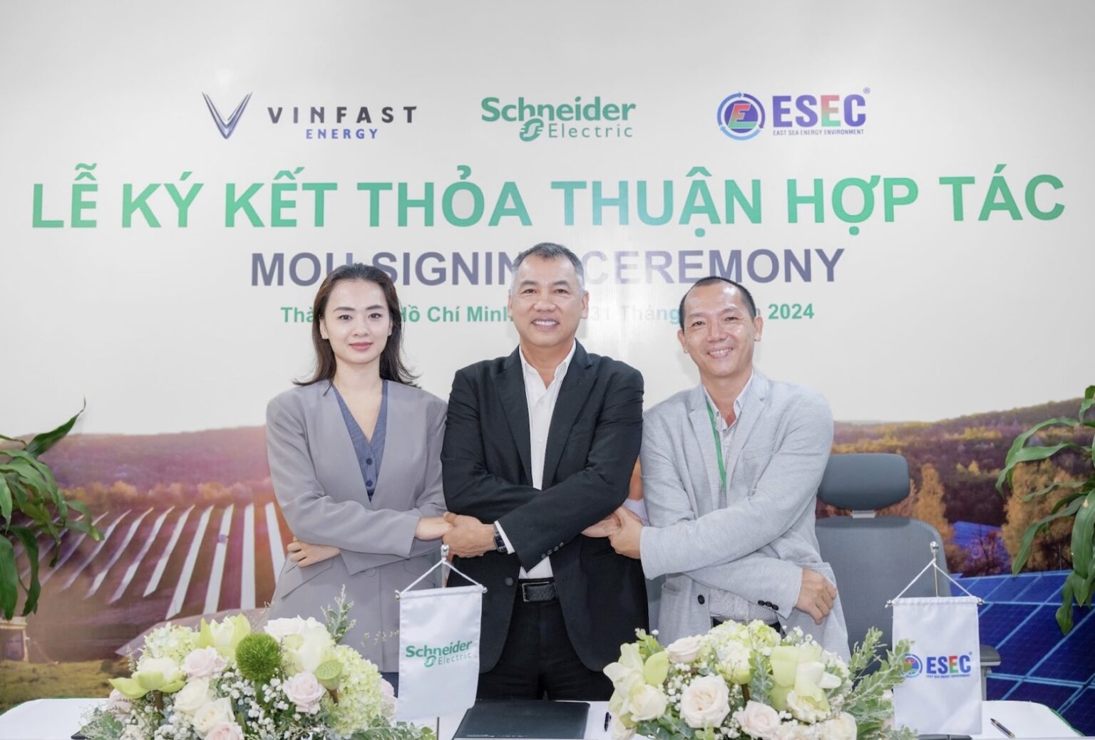 VinFast Energy, Schneider Electric và ESEC hợp tác phát triển năng lượng bền vững