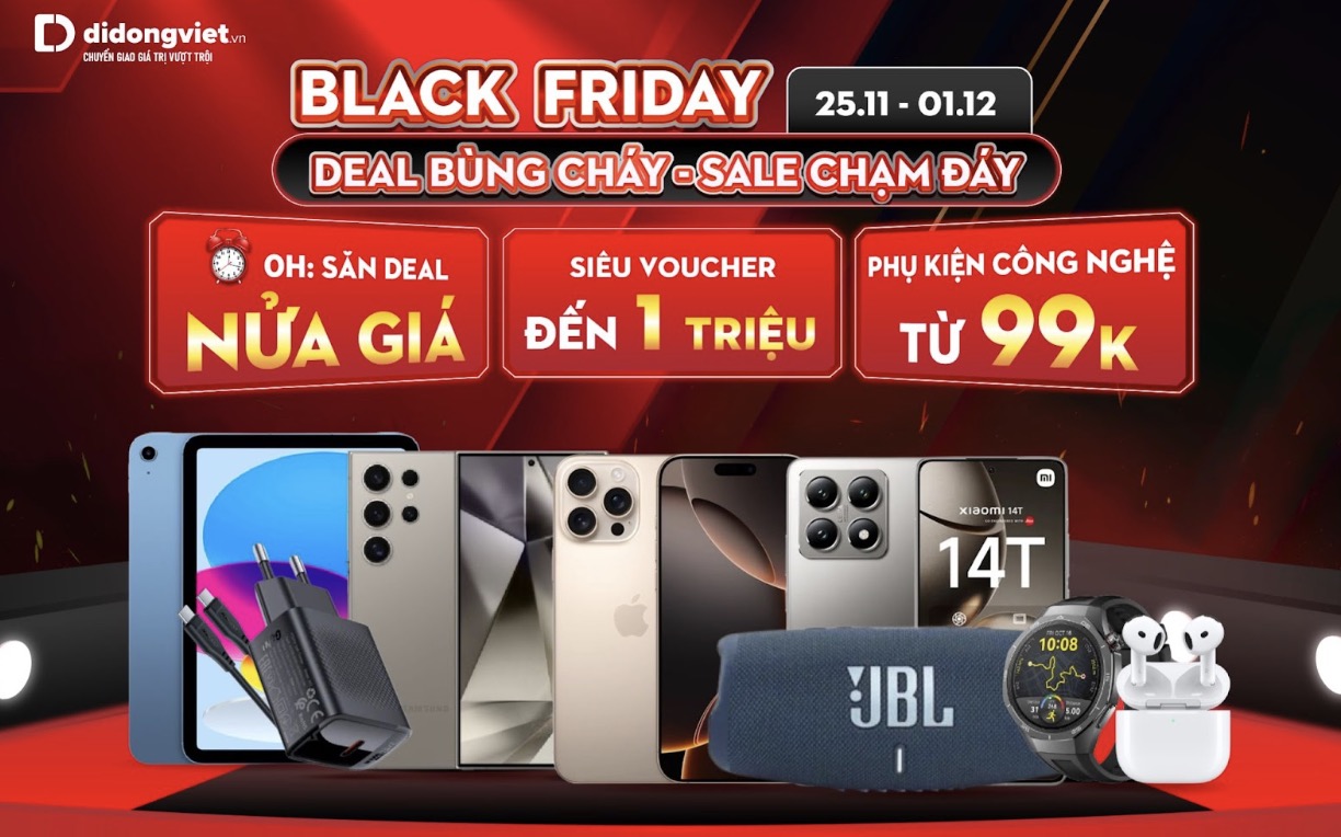 Di Động Việt rộn ràng Black Friday 2024: Cơ hội “săn” đồ công nghệ ưu đãi TechTimes Vietnam Di Động Việt rộn ràng Black Friday 2024: Cơ hội “săn” đồ công nghệ ưu đãi