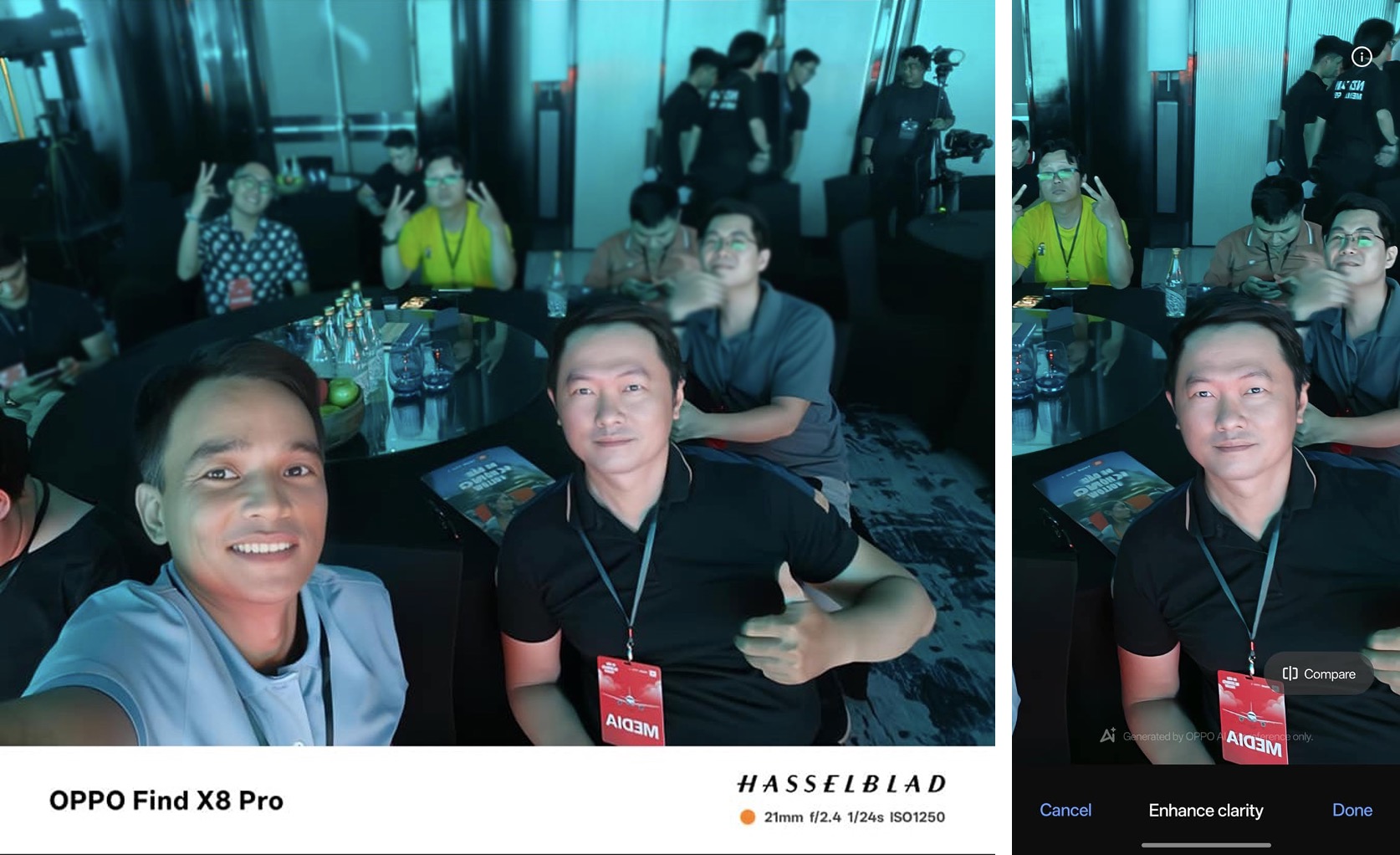 Khả năng làm nét hình ảnh với AI cực kỳ ưu việt trên OPPO Find X8 Pro.