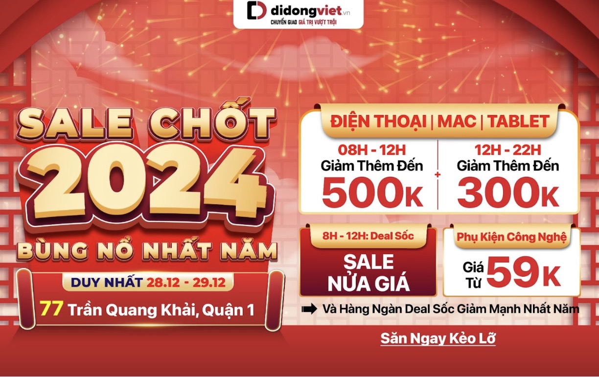 Khuyến mãi cuối năm tại Di Động Việt: Ưu đãi hấp dẫn chỉ trong hai ngày TechTimes Vietnam Khuyến mãi cuối năm tại Di Động Việt: Ưu đãi hấp dẫn chỉ trong hai ngày