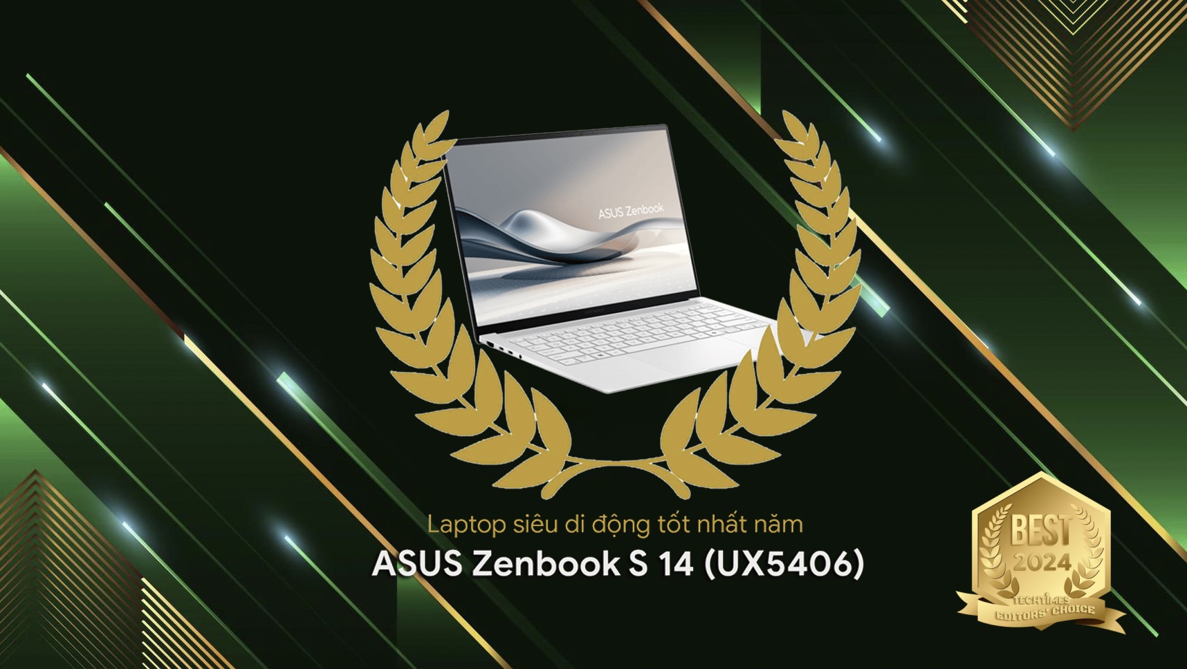 TechTimes Editors' Choice 2024: ASUS Zenbook S 14 (UX5406): Laptop siêu di động tốt nhất năm