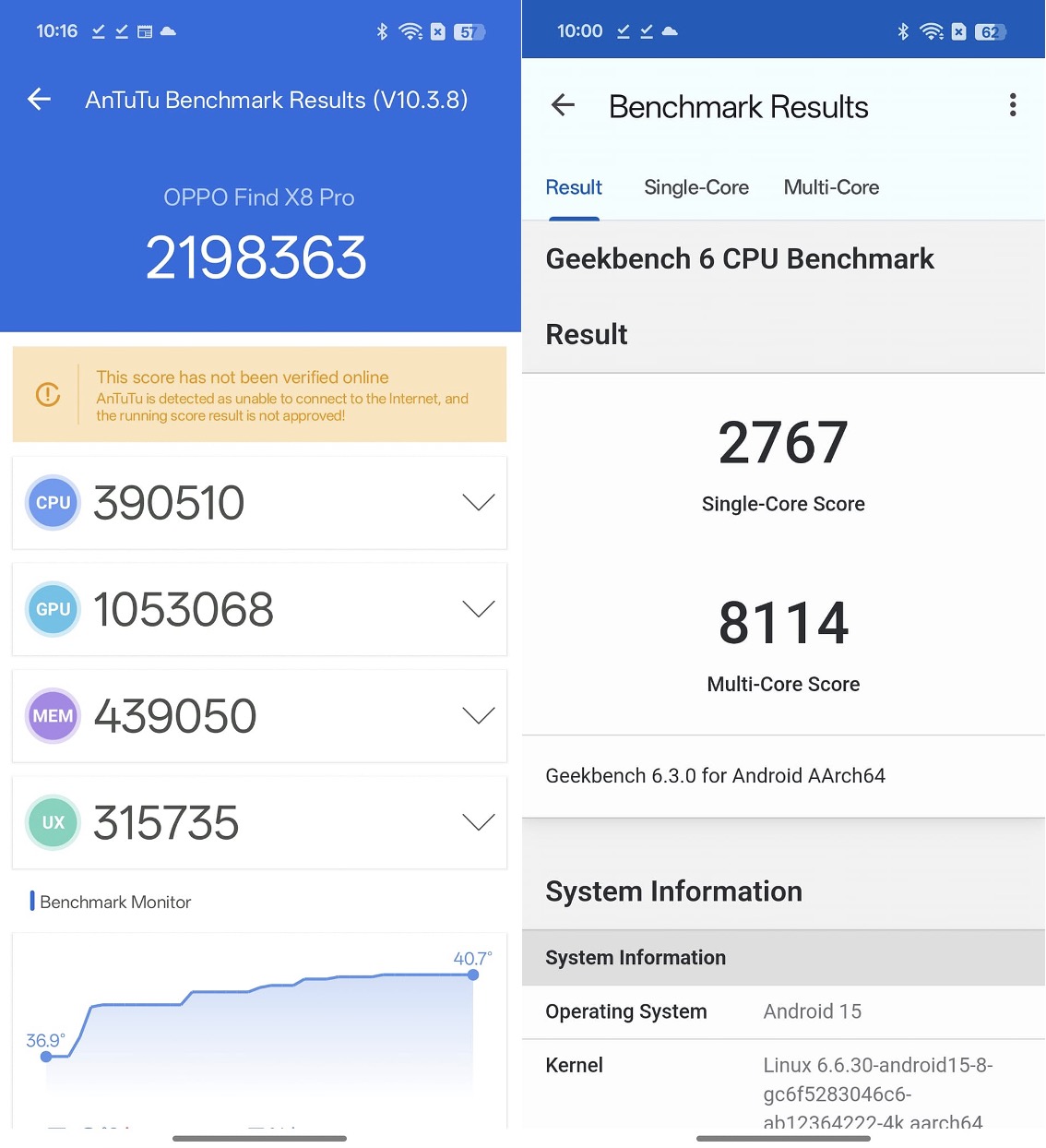 Oppo Find X8 Pro: Ấn tượng ColorOS 15 và tính năng AI ưu việt TechTimes Vietnam Hiệu năng đo bằng Antutu Benchmark và GeekBench có điểm số rất cao.