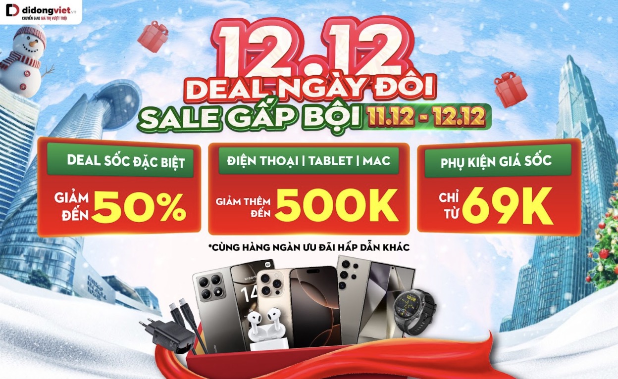 Di Động Việt áp dụng giá giảm điện thoại đến đến 19 triệu đồng ngày 12.12