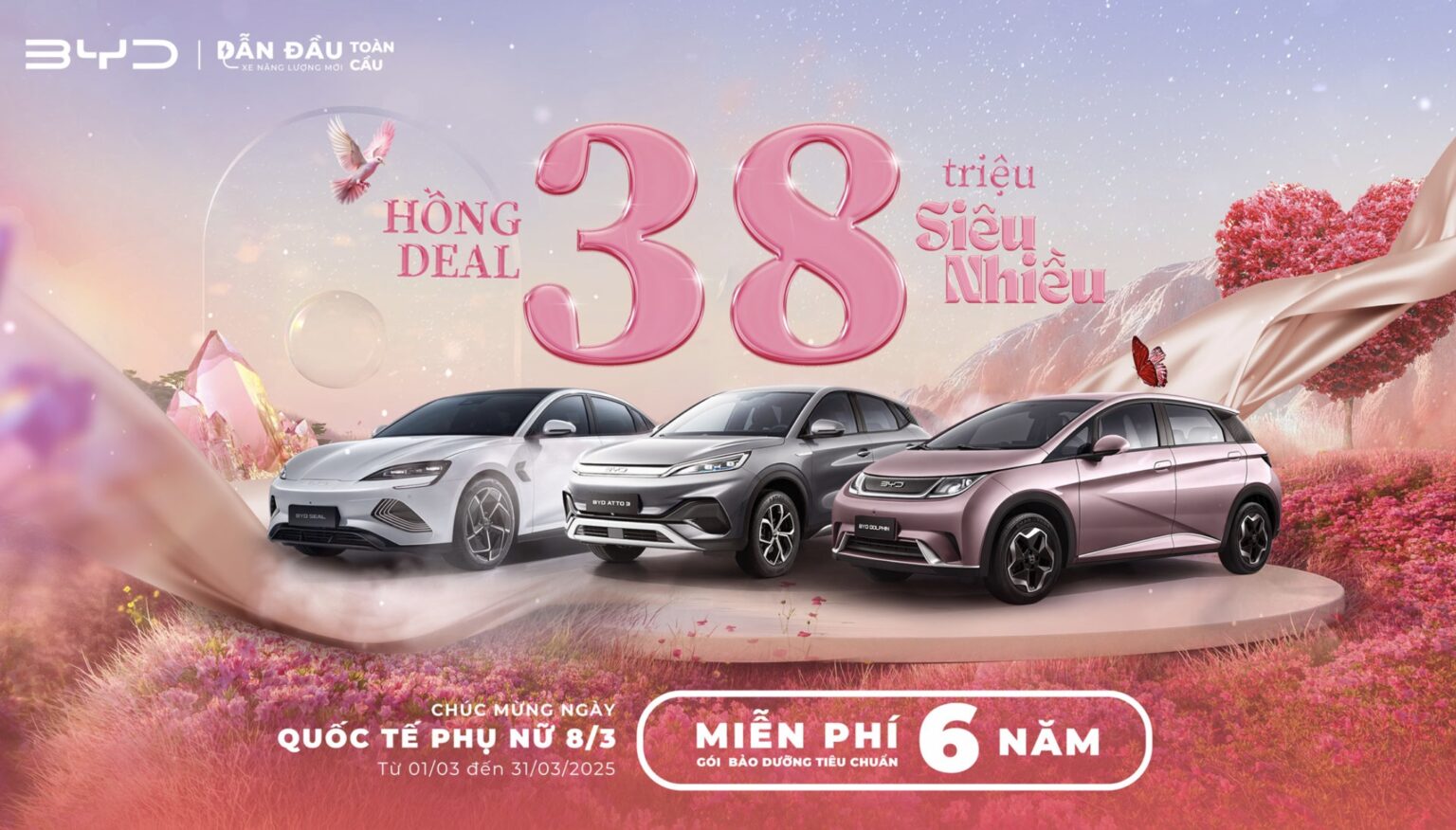 Ưu đãi tháng 3 từ BYD Việt Nam: Quà tặng hấp dẫn nhân ngày Quốc tế Phụ nữ 8/3