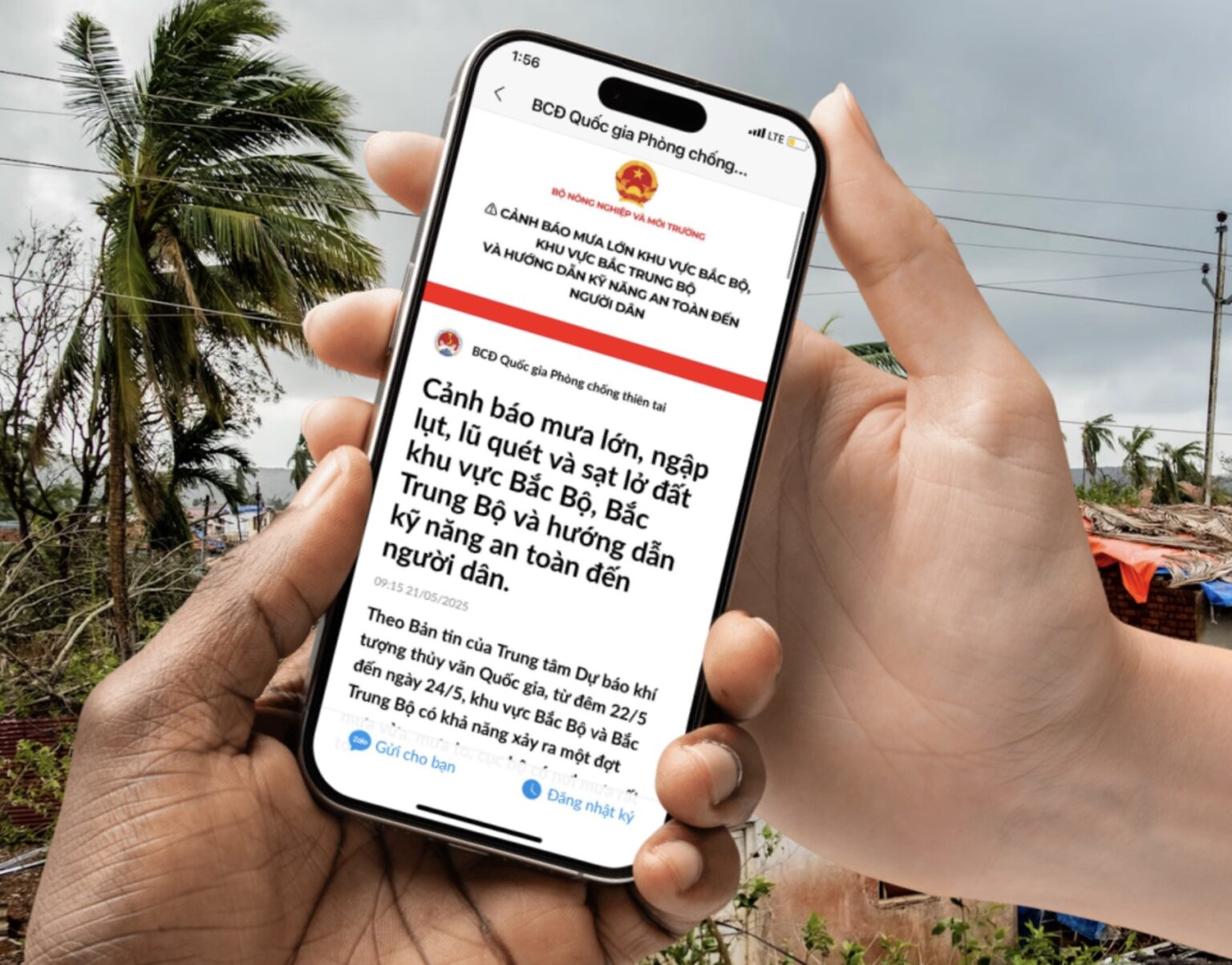 Zalo đồng hành cùng cơ quan phòng chống thiên tai cảnh báo mưa lũ tại miền Bắc và Bắc Trung Bộ