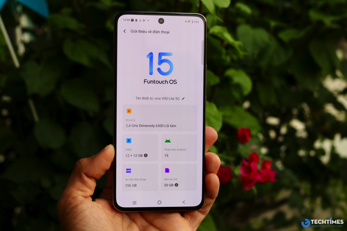 Vivo V50 Lite 5G được trang bị vi xử lý MediaTek Dimensity 6300 (tiến trình 6nm)
